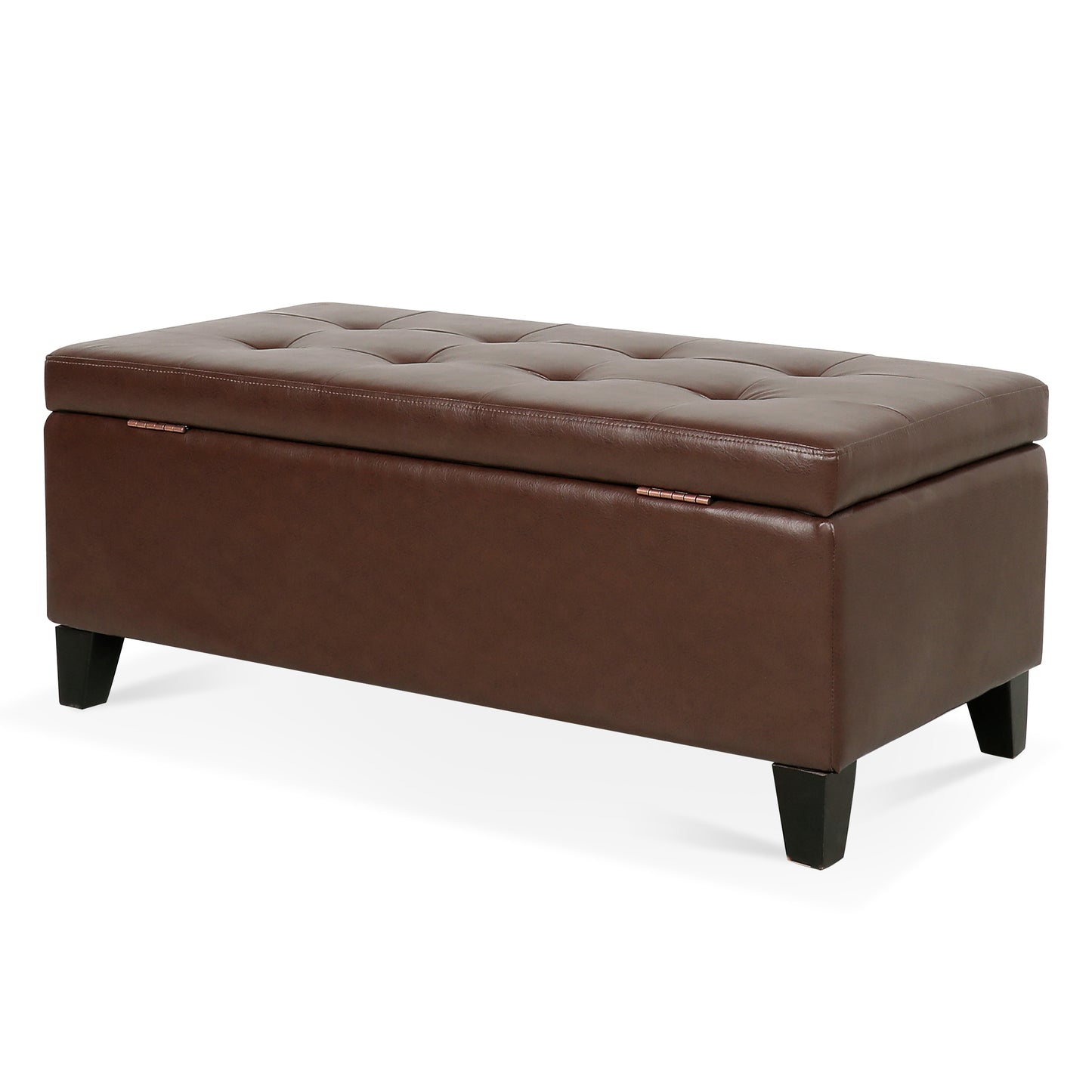 Marites Modern Leather Storage Ottoman