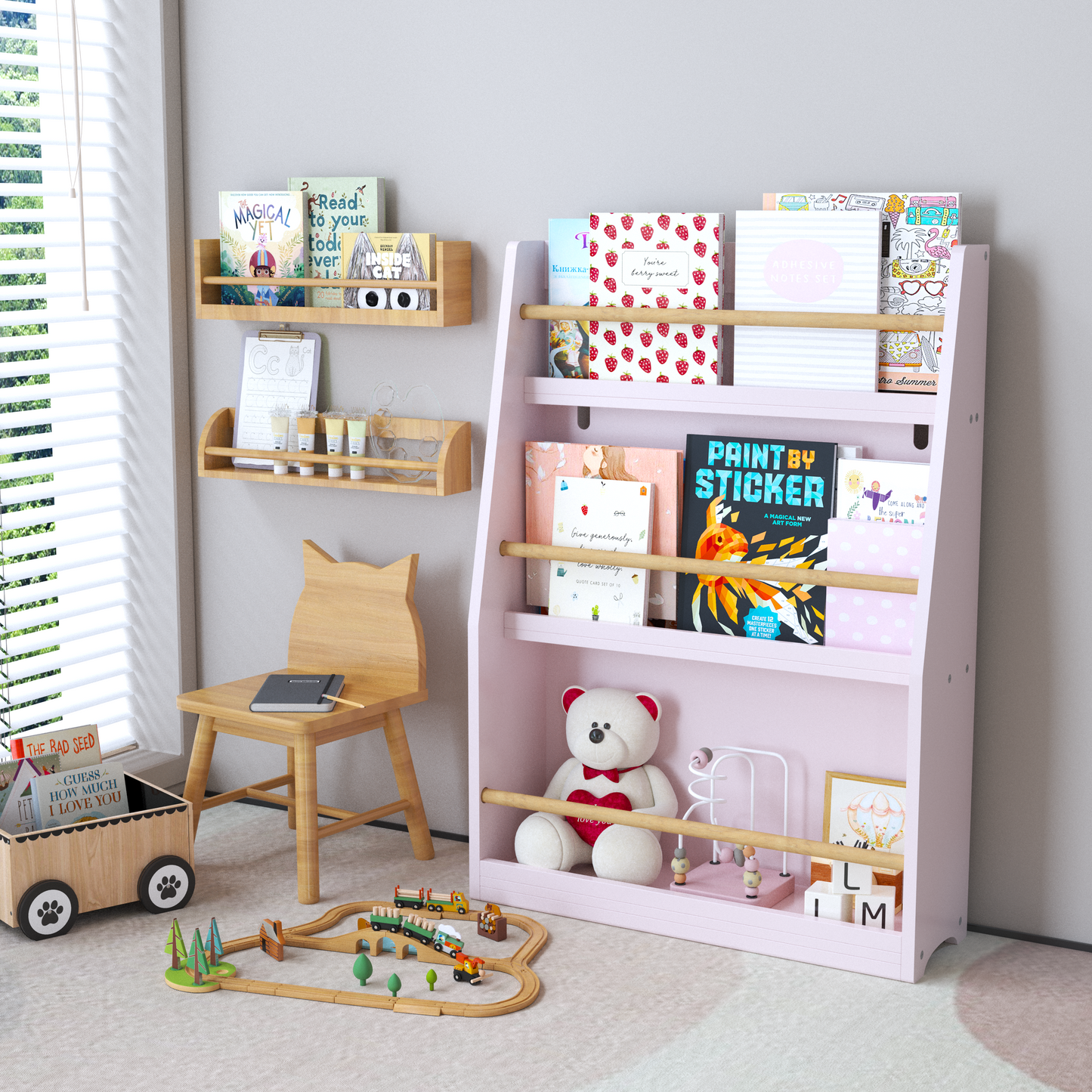 Justo Contemporary Kids Book Rack