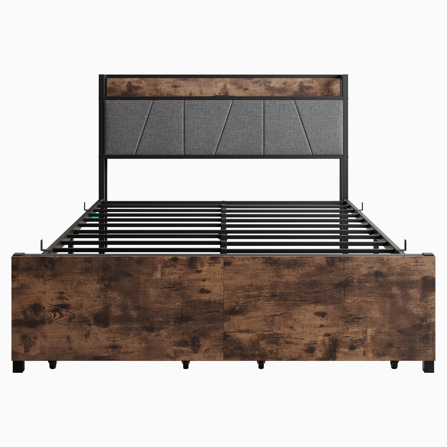 Eda Industrial Vintage Storage Bed