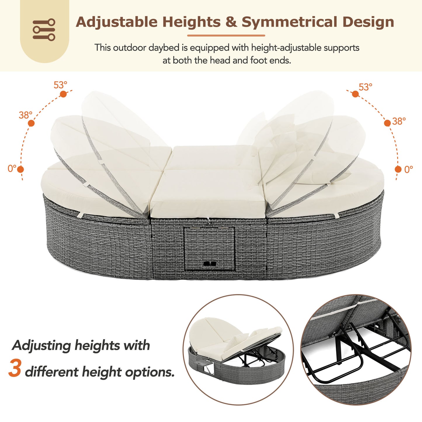 Centerville Modern Chaise Rattan Sun Daybed