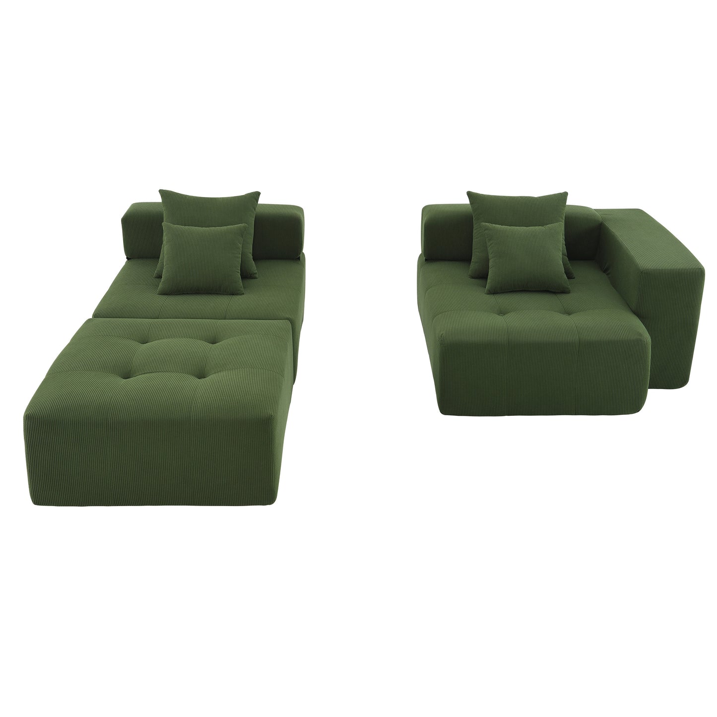 Eda Contemporary Modular Corduroy Sectional Sofa