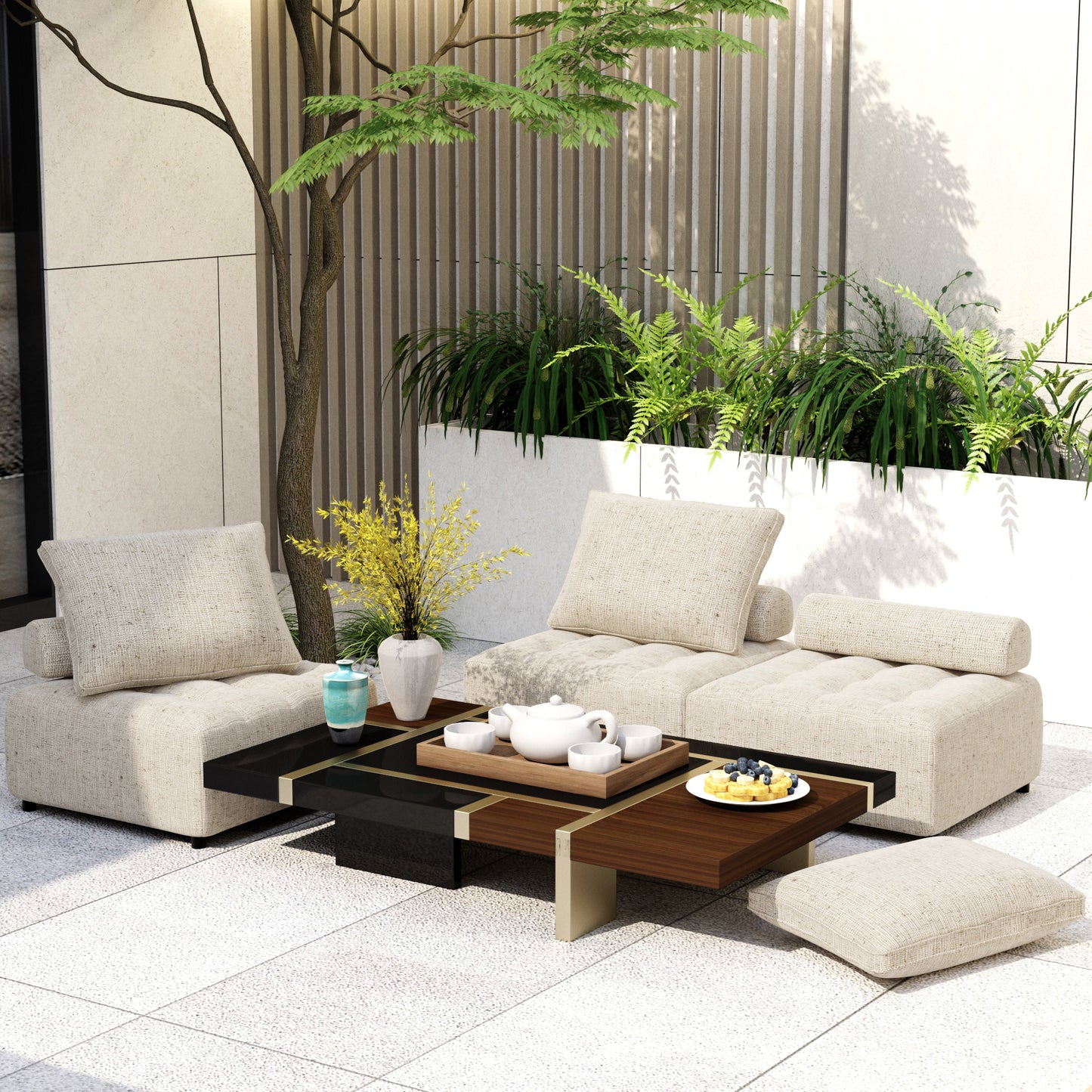 Justo Modern Aluminum Outdoor Sofa