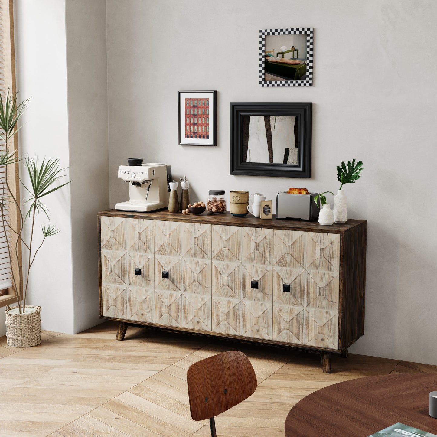Fitch Mid-Century Storage Sideboard Freestanding Cabinet