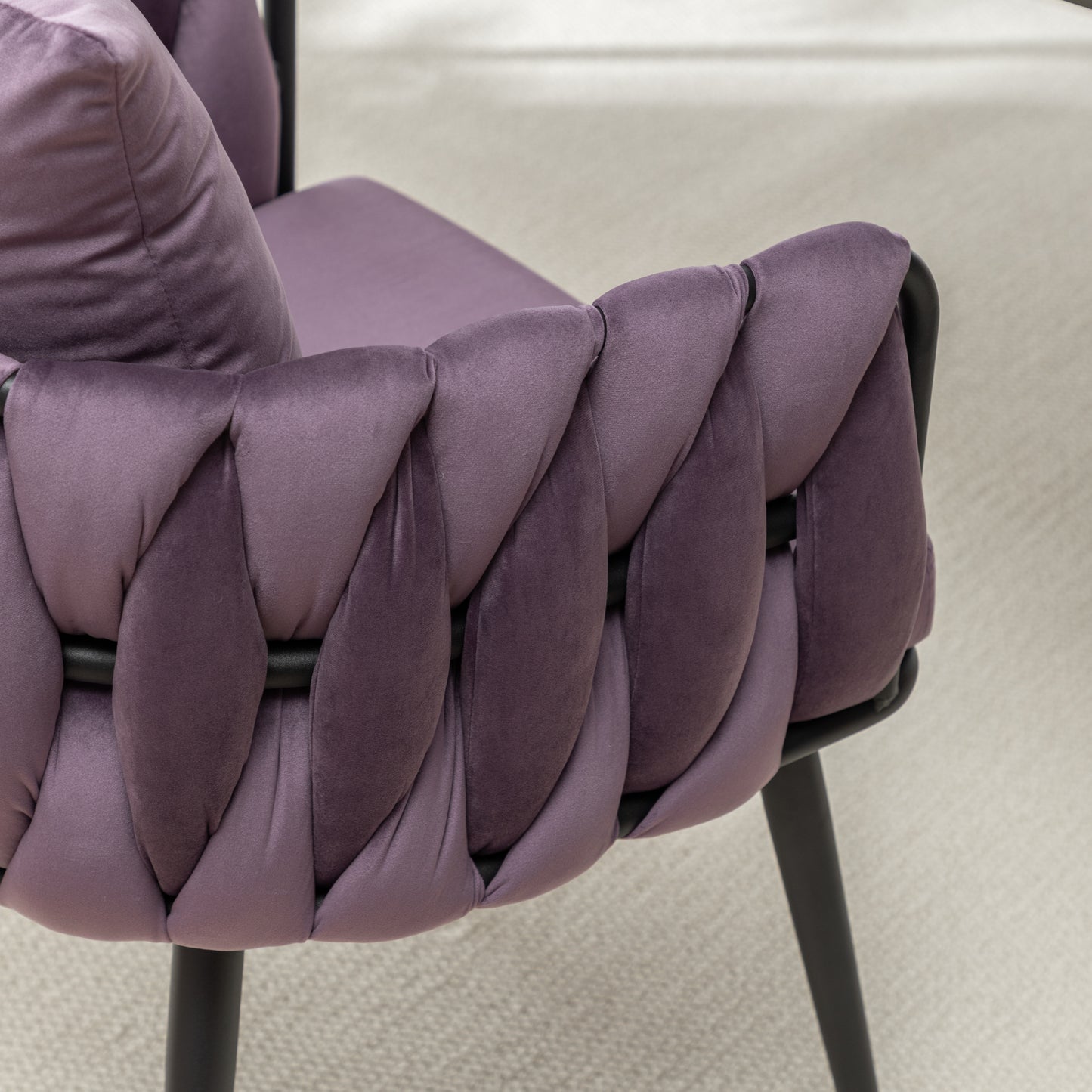 Marites Modern Velvet Weaving Dining Chairs Set