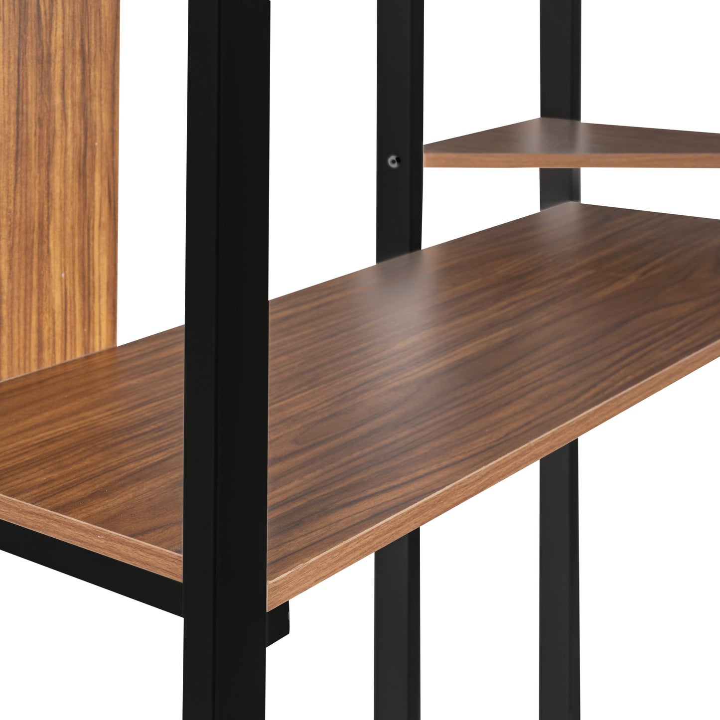 Oakridge Industrial Twin Metal Loft Bed with Shelves