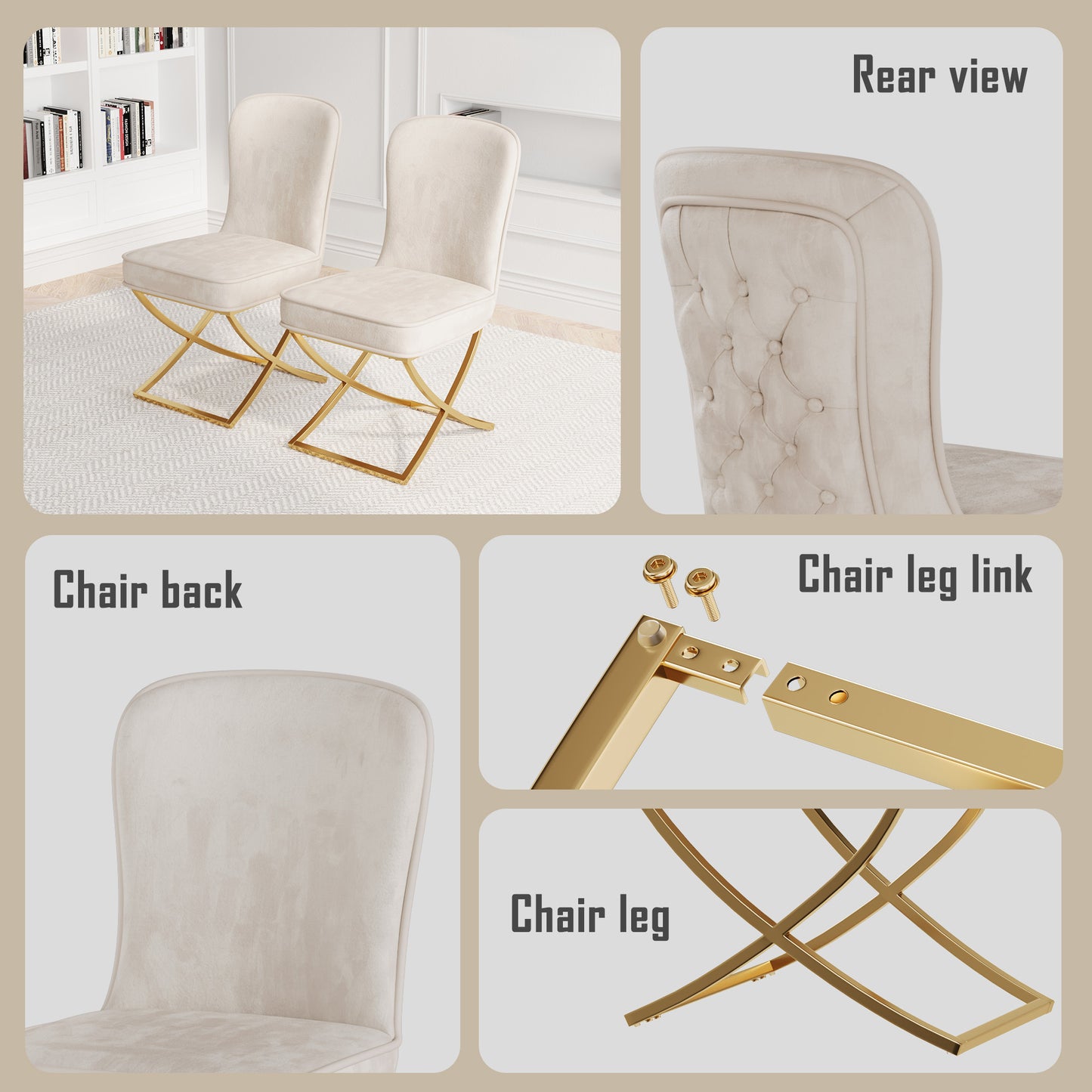 Westport Modern Velvet Dining Chair Set