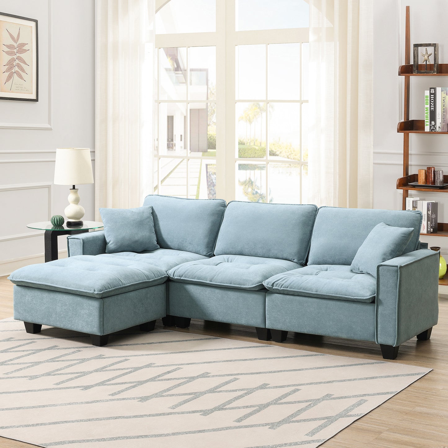 Lula Modern Velvet Convertible Sofa