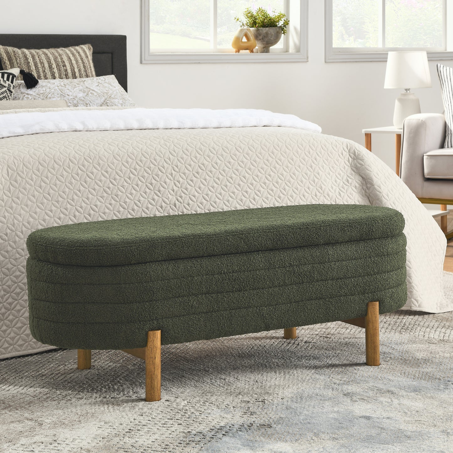 Westport Modern Velvet Storage Ottoman
