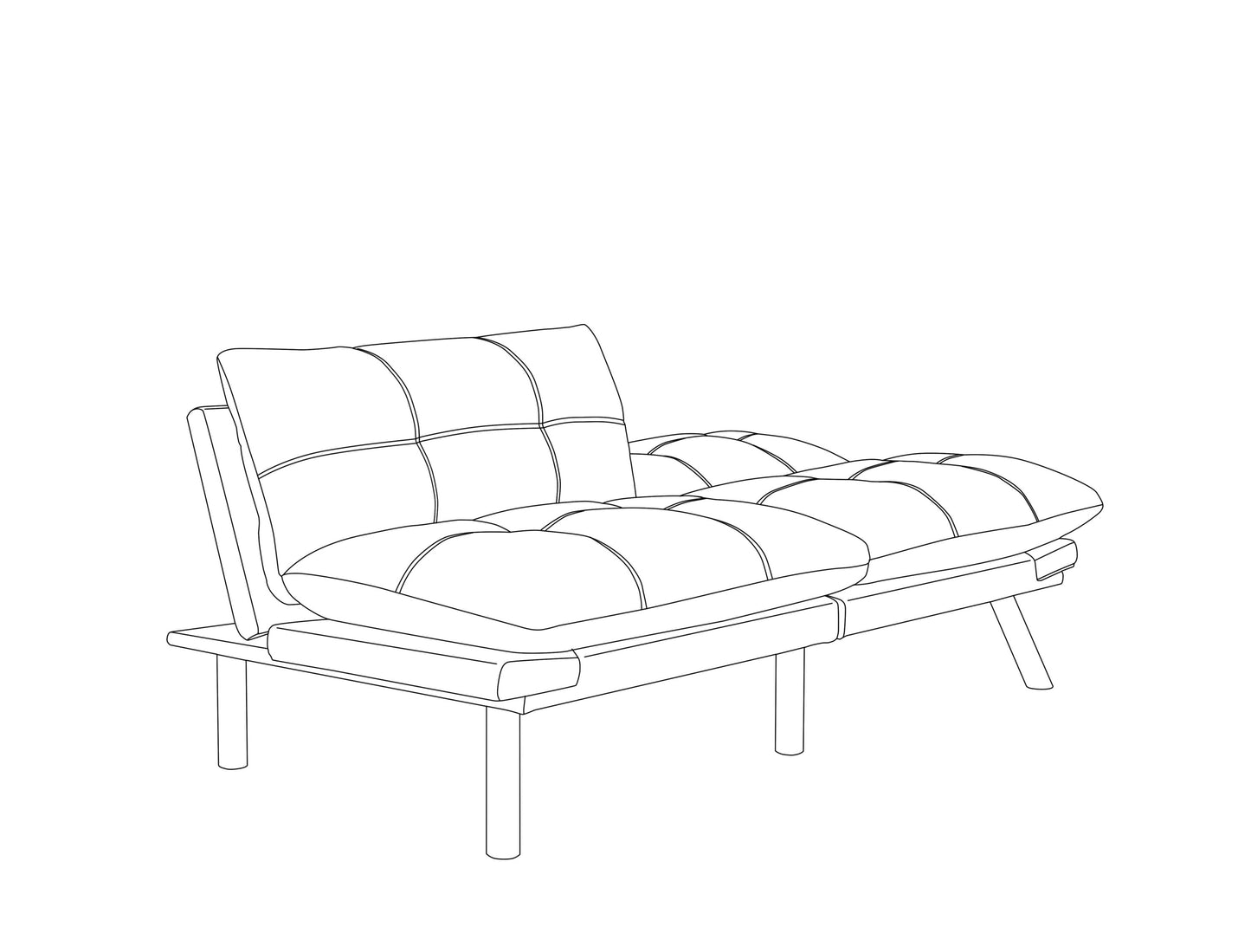 Kingsly Modern Leather Convertible Sofa Bed