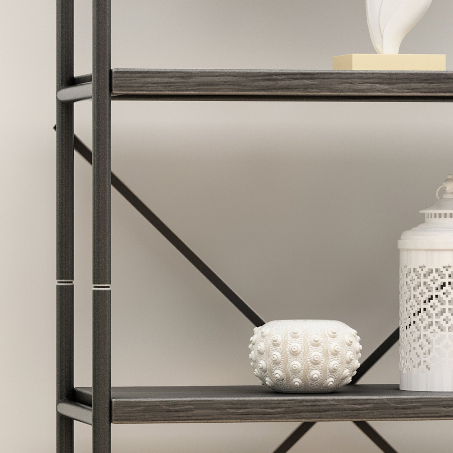 Ghivi Modern Metal Pipe shelf fir wood