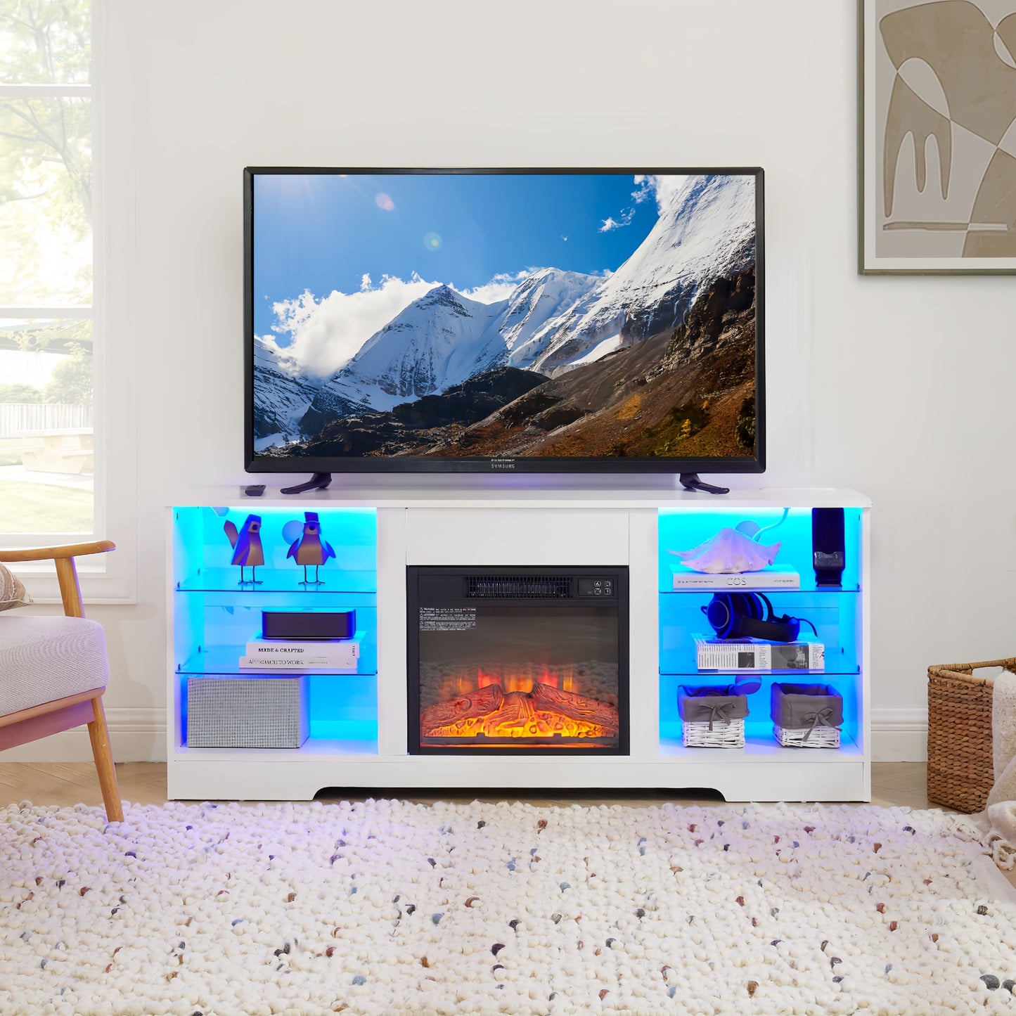 Marcel Modern LED Fireplace TV Stand