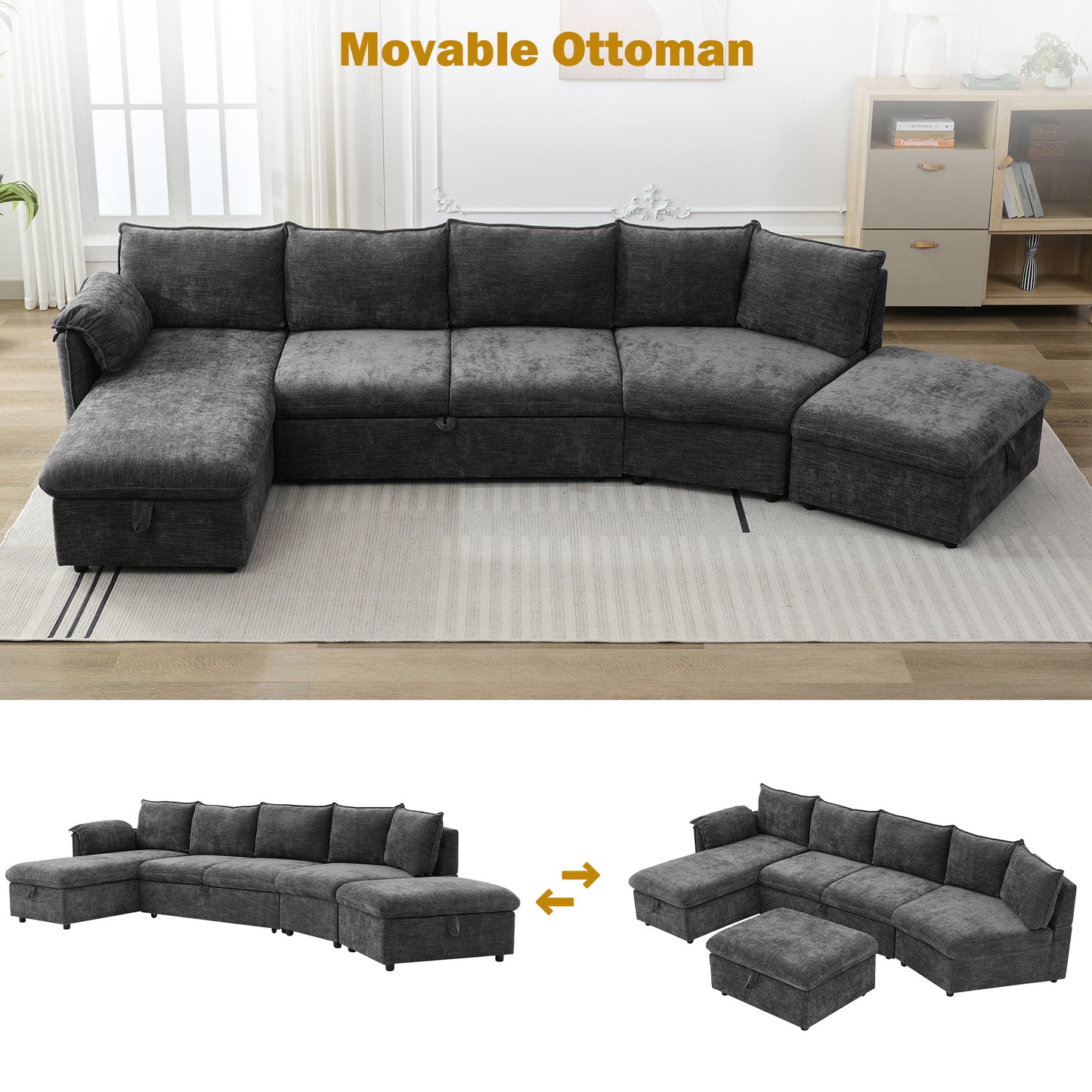 Sonoma Modern Pull-out Couch Sectional