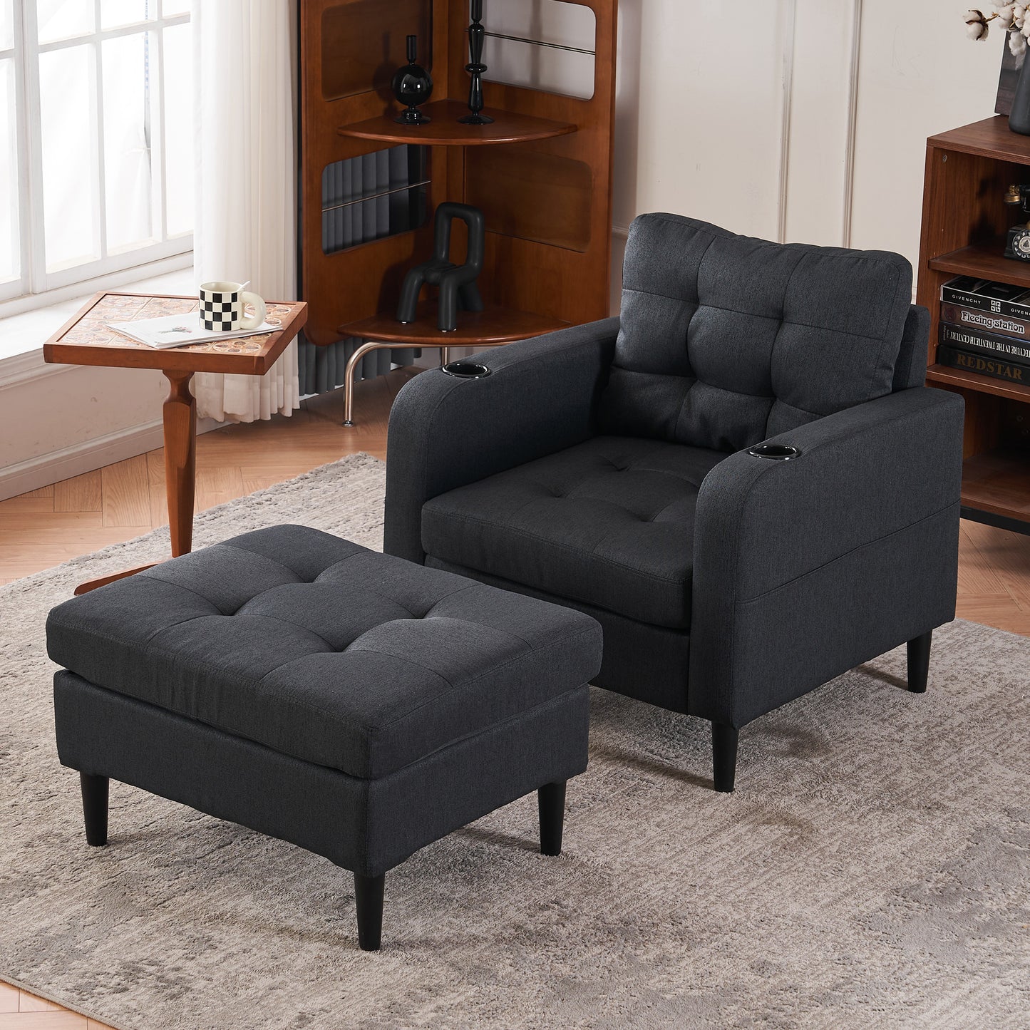Lula Contemporary Tufted Storage Armchair