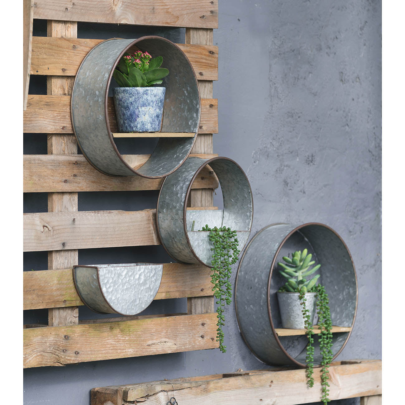 Jiron Industrial Round Metal Planter