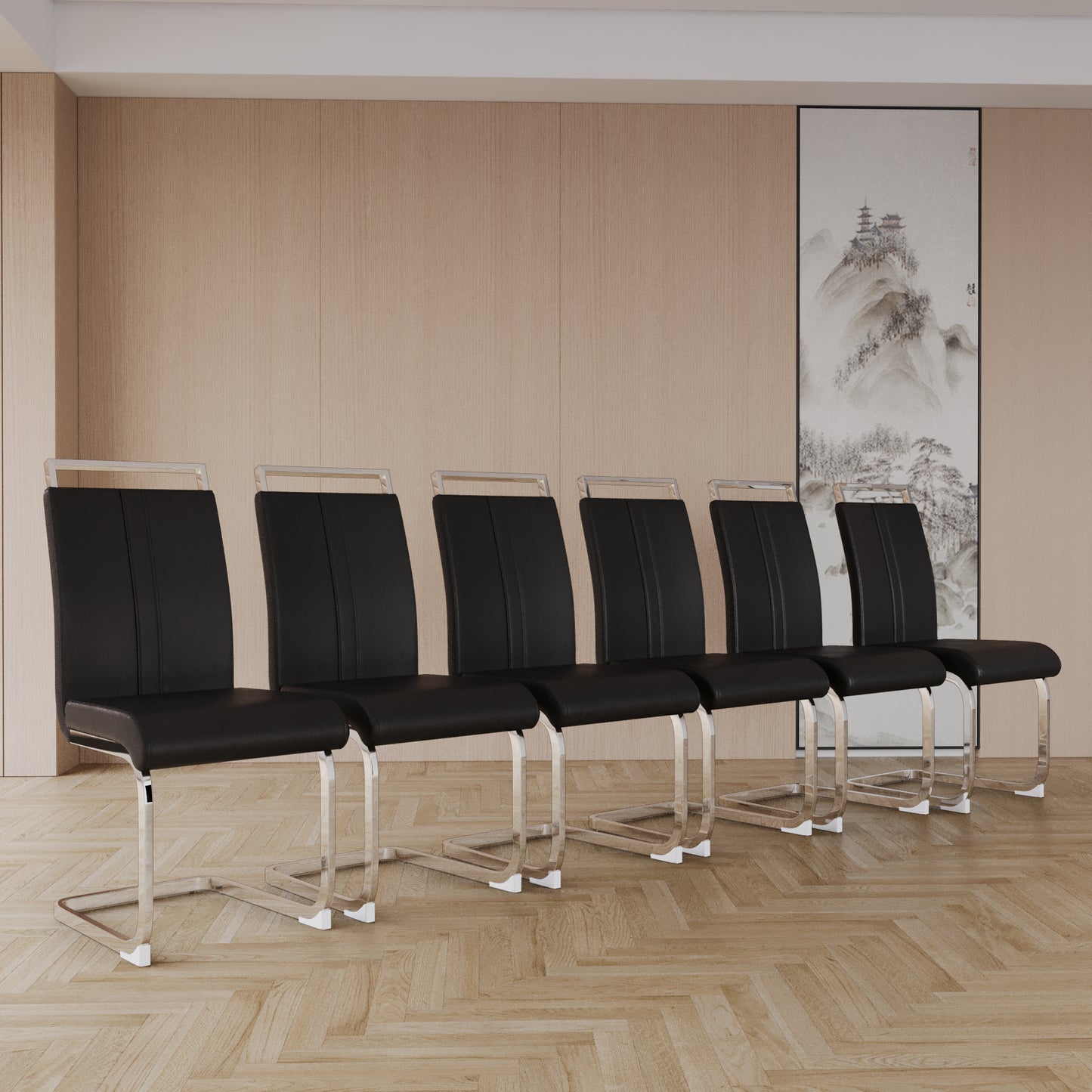 Lula Modern C-shaped PU Leather Chairs