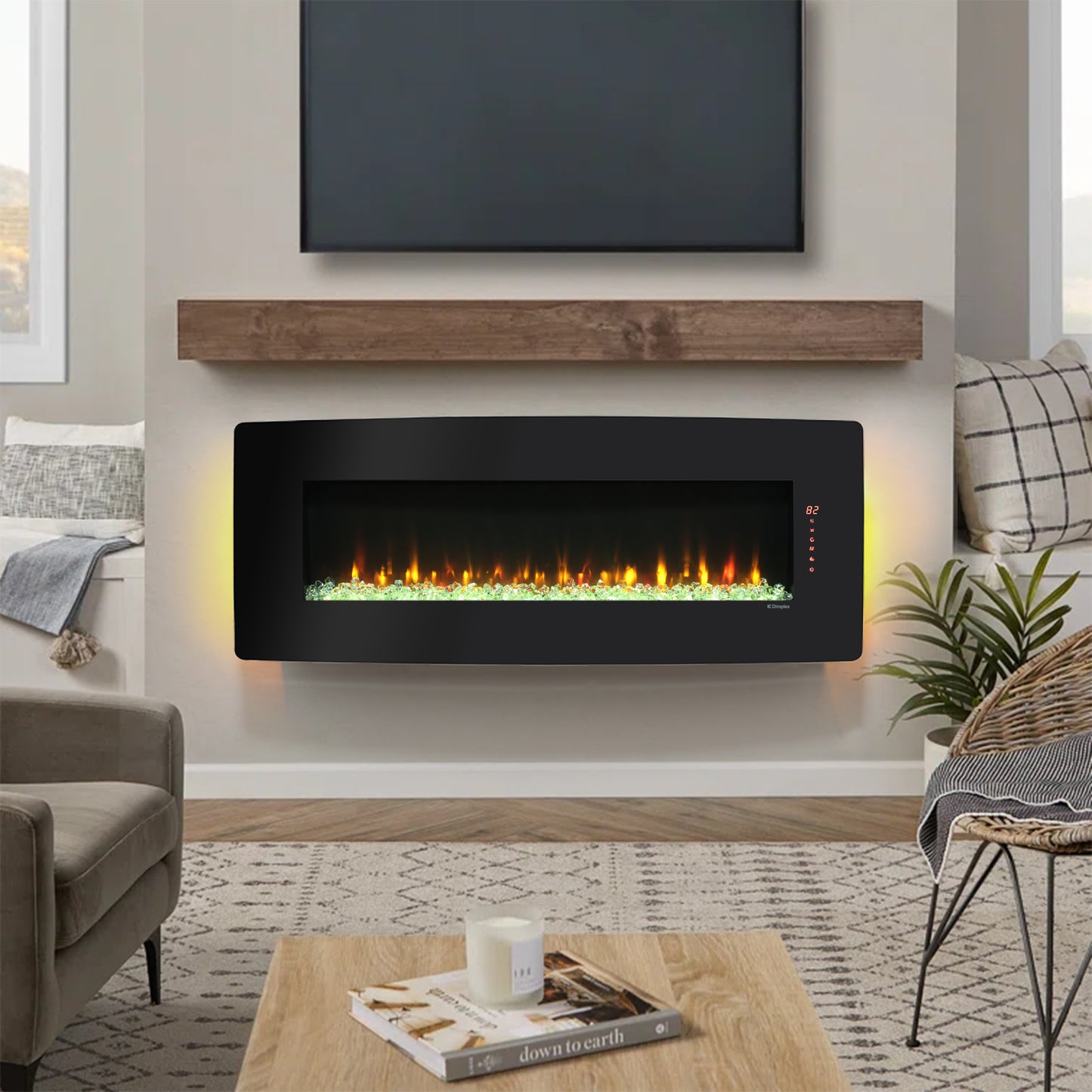 Irvington Modern Curved Wall Electric Fireplace