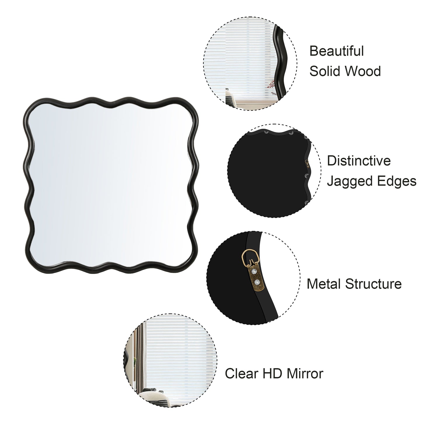 Luz Contemporary Wavy Mirror