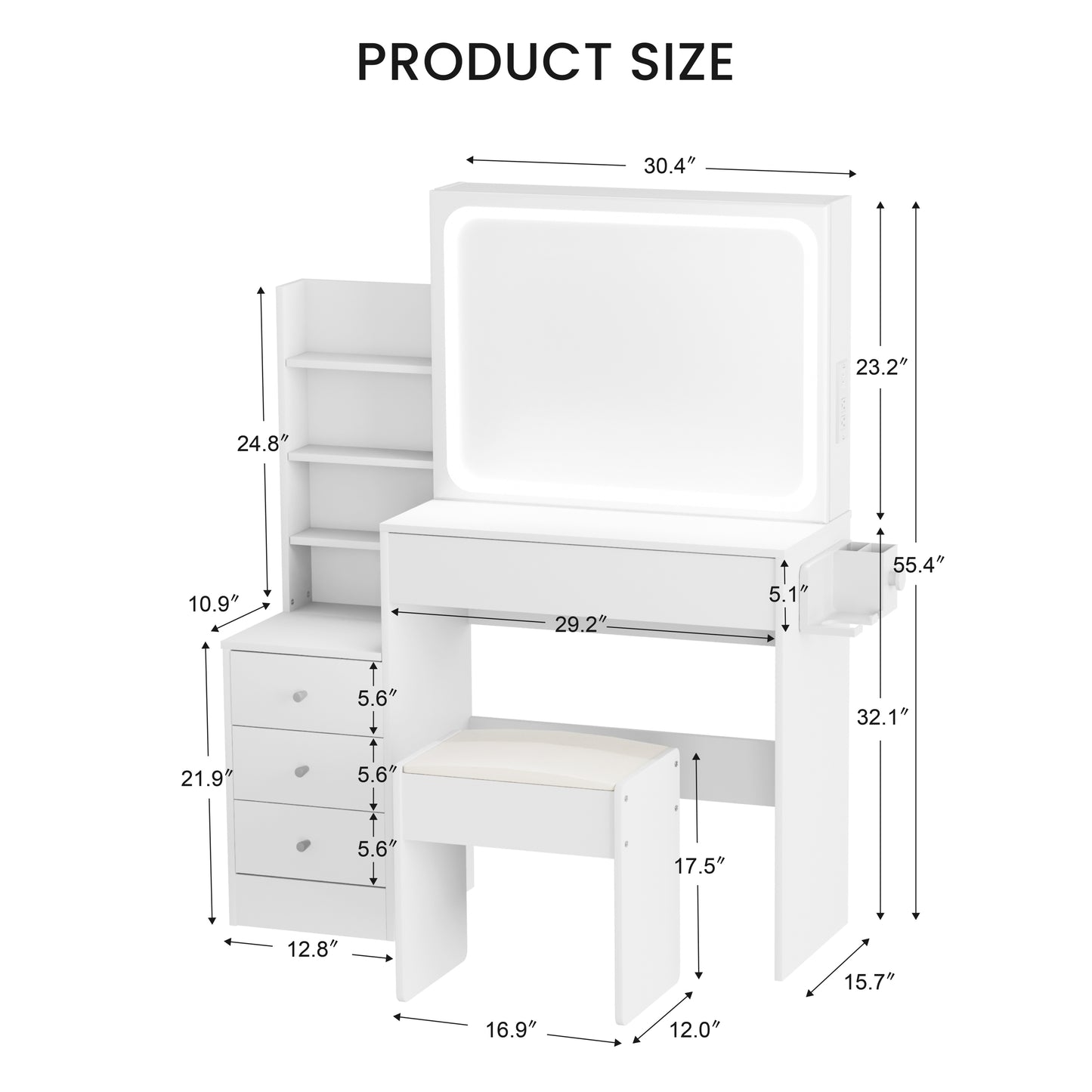 Warmsprings Contemporary Elegant Vanity Desk