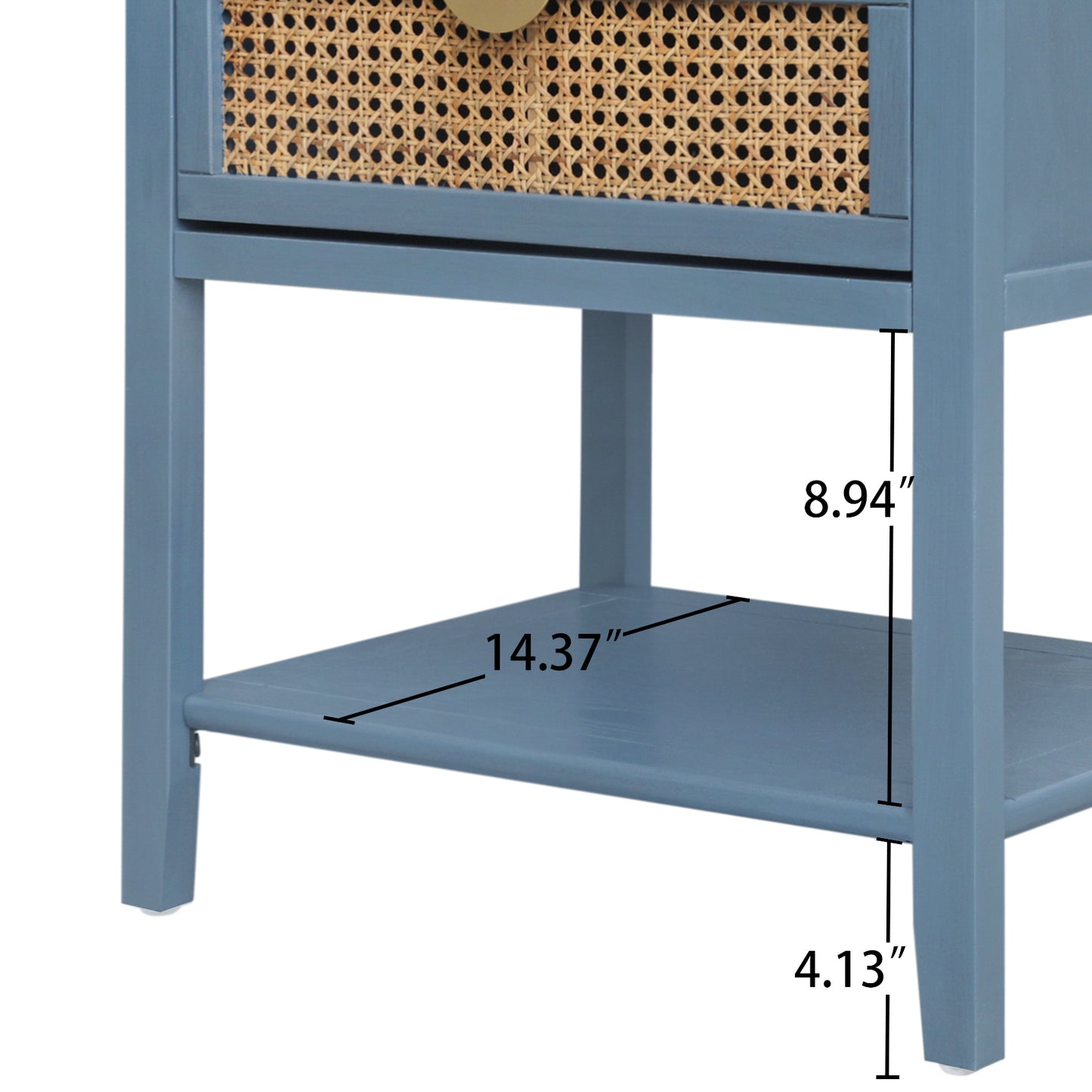 Amity Mid-Century Natural Rattan Side Table
