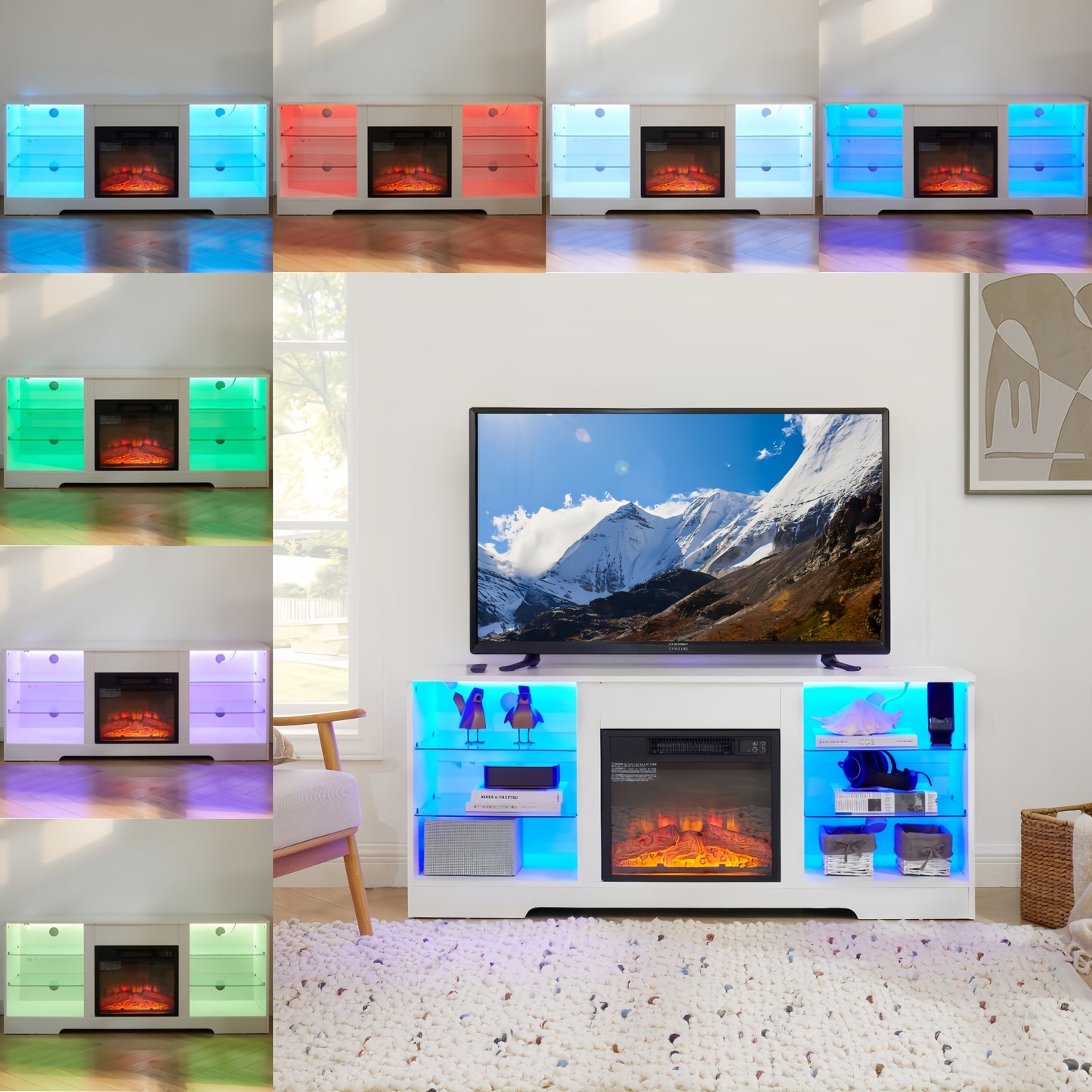 Marcel Modern LED Fireplace TV Stand