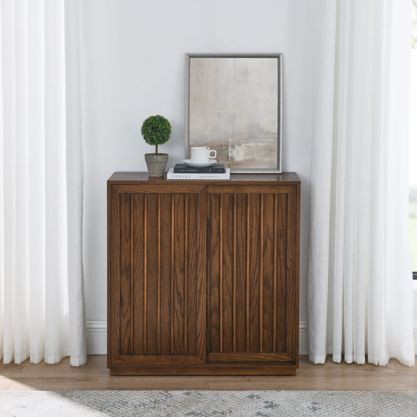 Amity Mid-Century Sliding Sideboard Cabinet