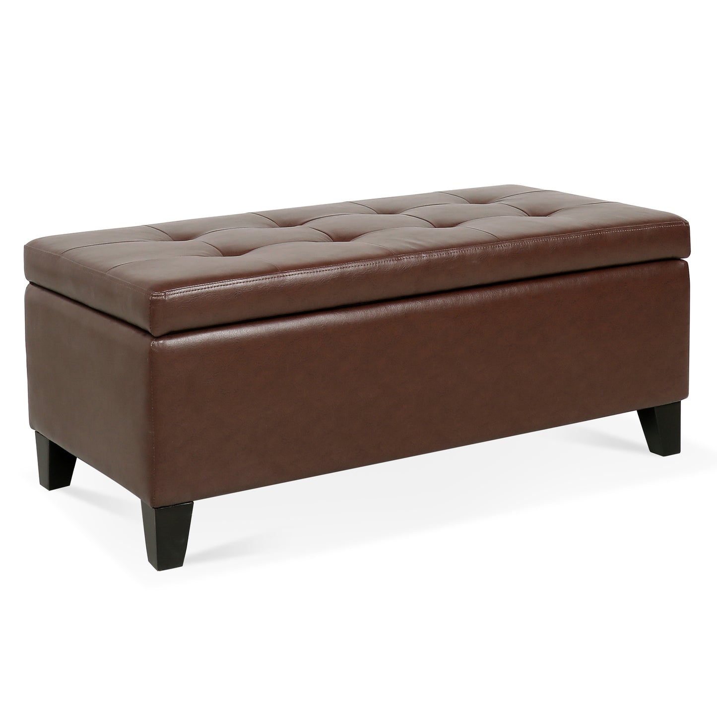 Marites Modern Leather Storage Ottoman