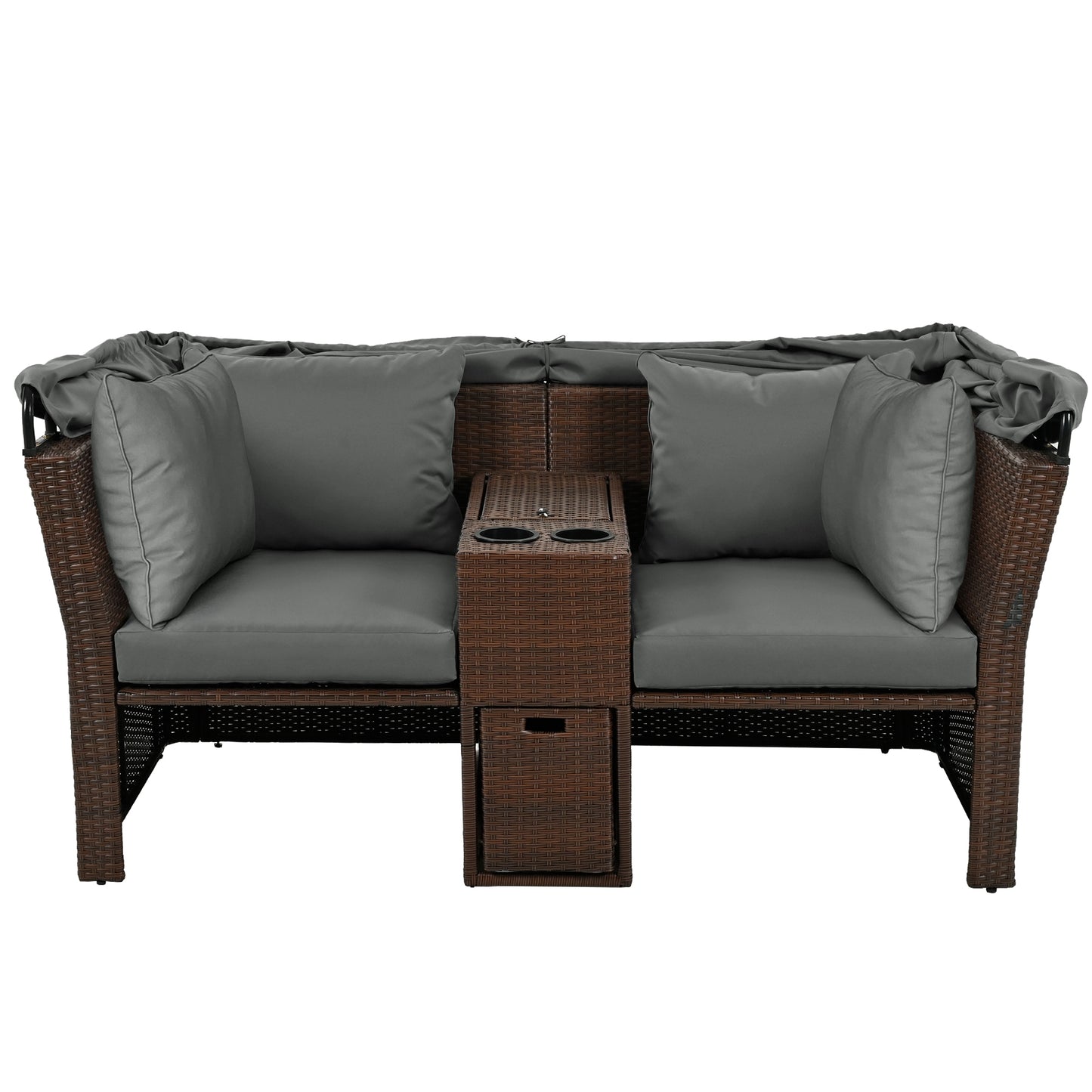 Amity Modern Loveseat Foldable Awning Daybed