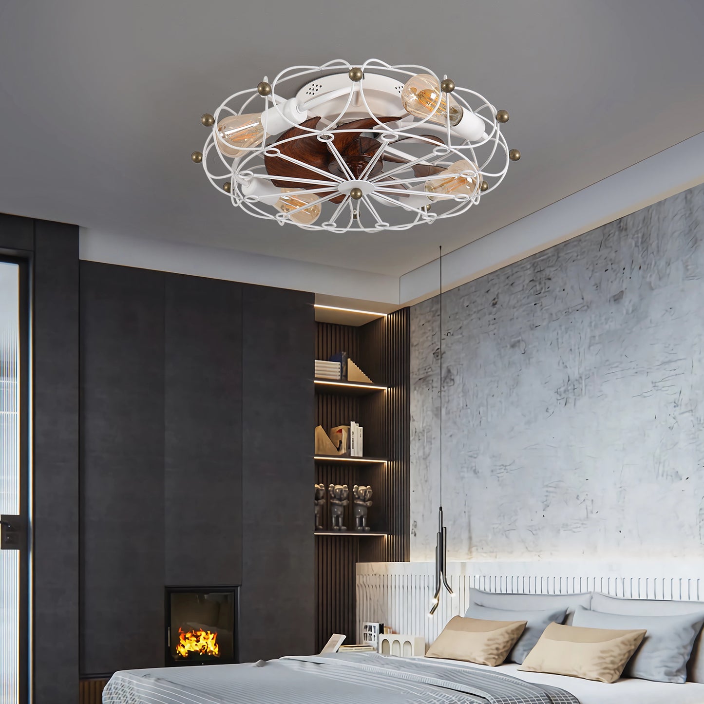 Amity Modern Caged Ceiling Fan