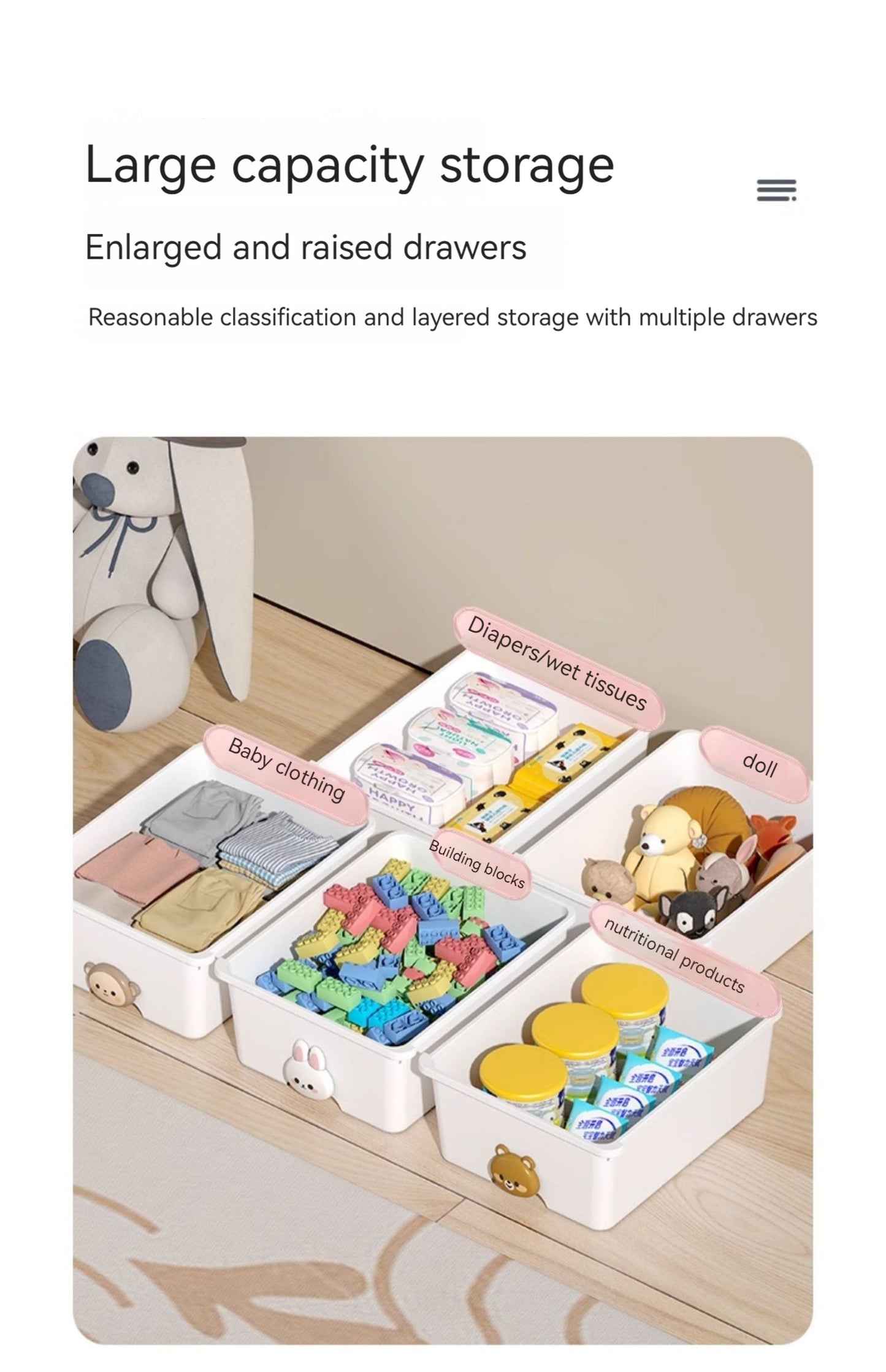 Warmsprings Contemporary Drawer Storage Rack