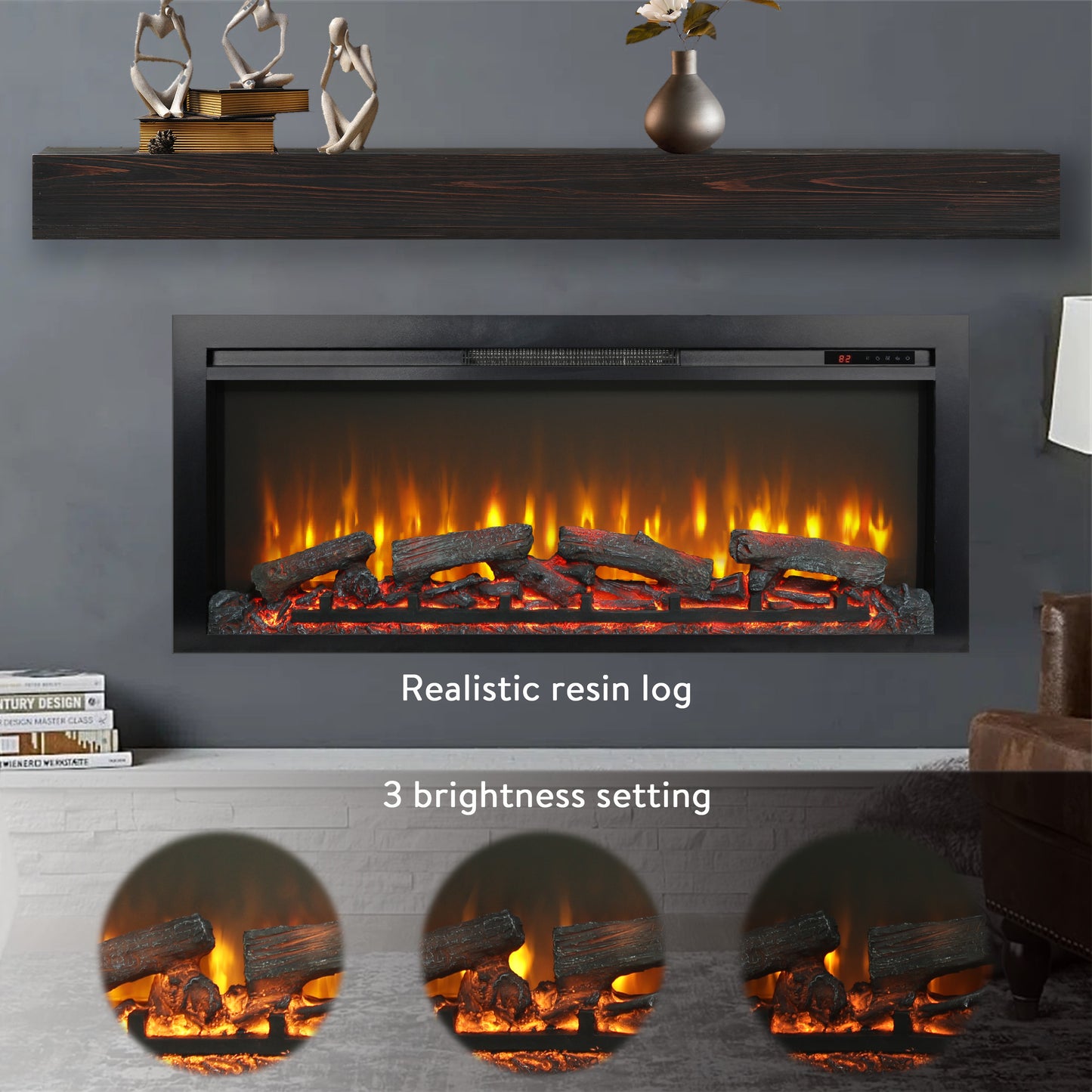 Lazzareschi Modern Electric Fireplace Heater