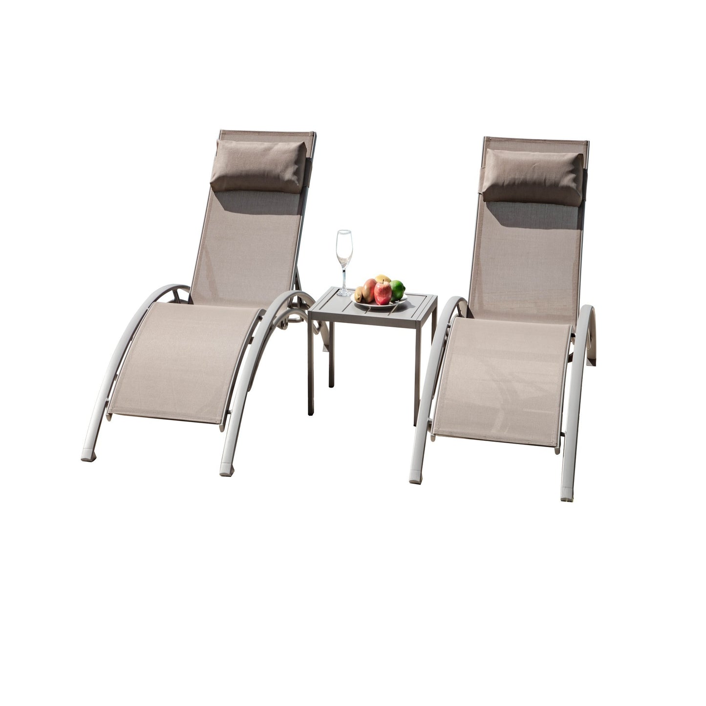 Irvington Contemporary Adjustable Aluminum Lounge Chairs
