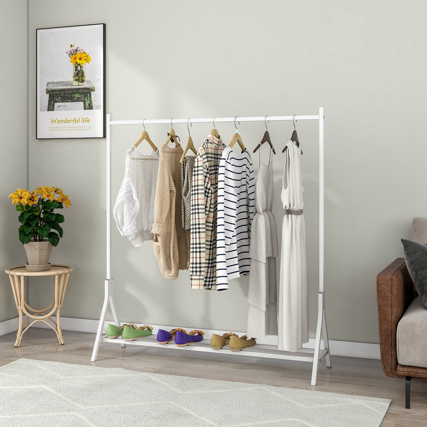 Bartholomew Industrial Freestanding Clothing Rack