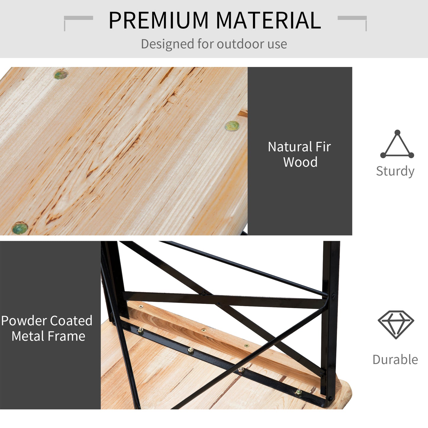 Fremont Contemporary Outdoor Portable Picnic Table