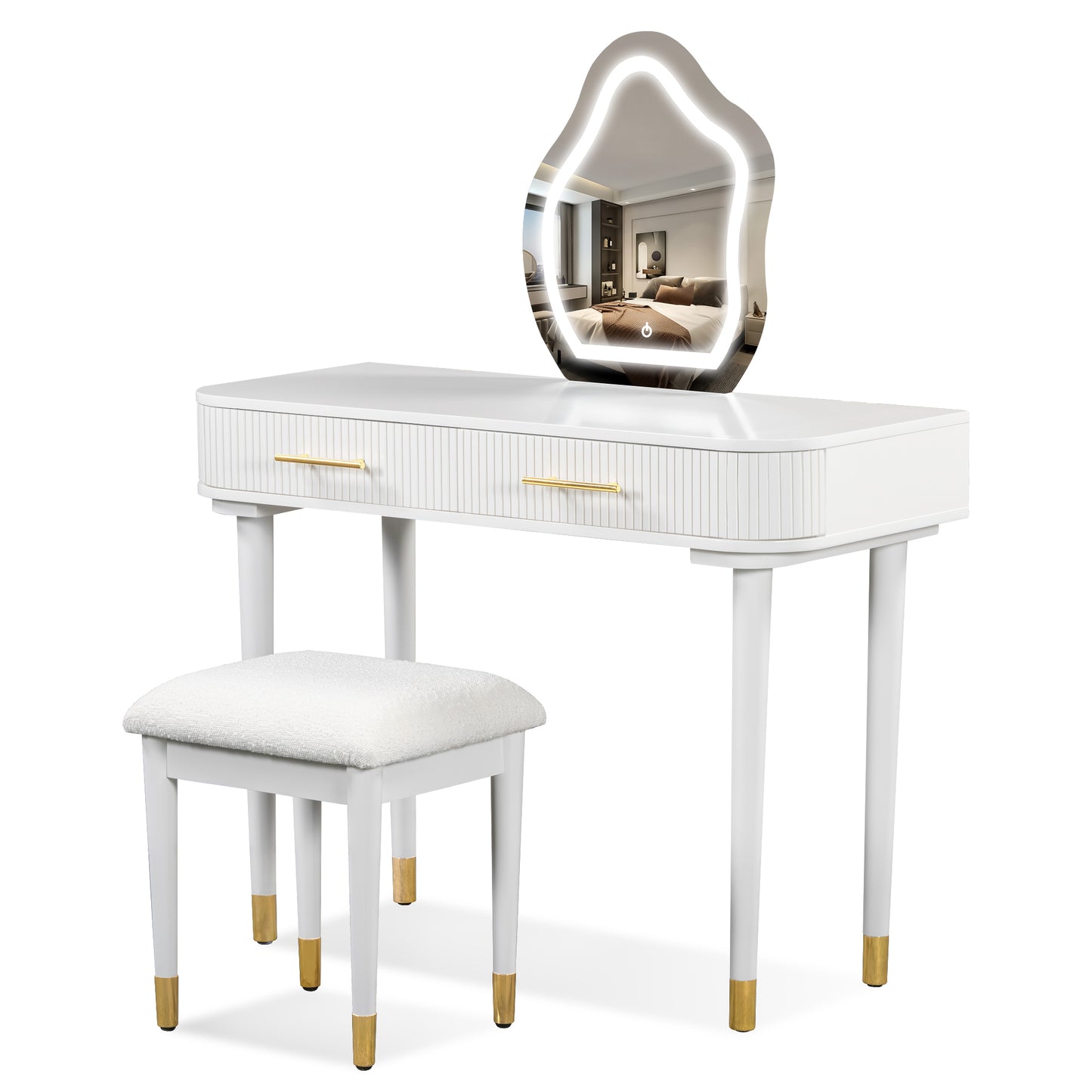 Napa Modern Velvet Lighted Vanity Table
