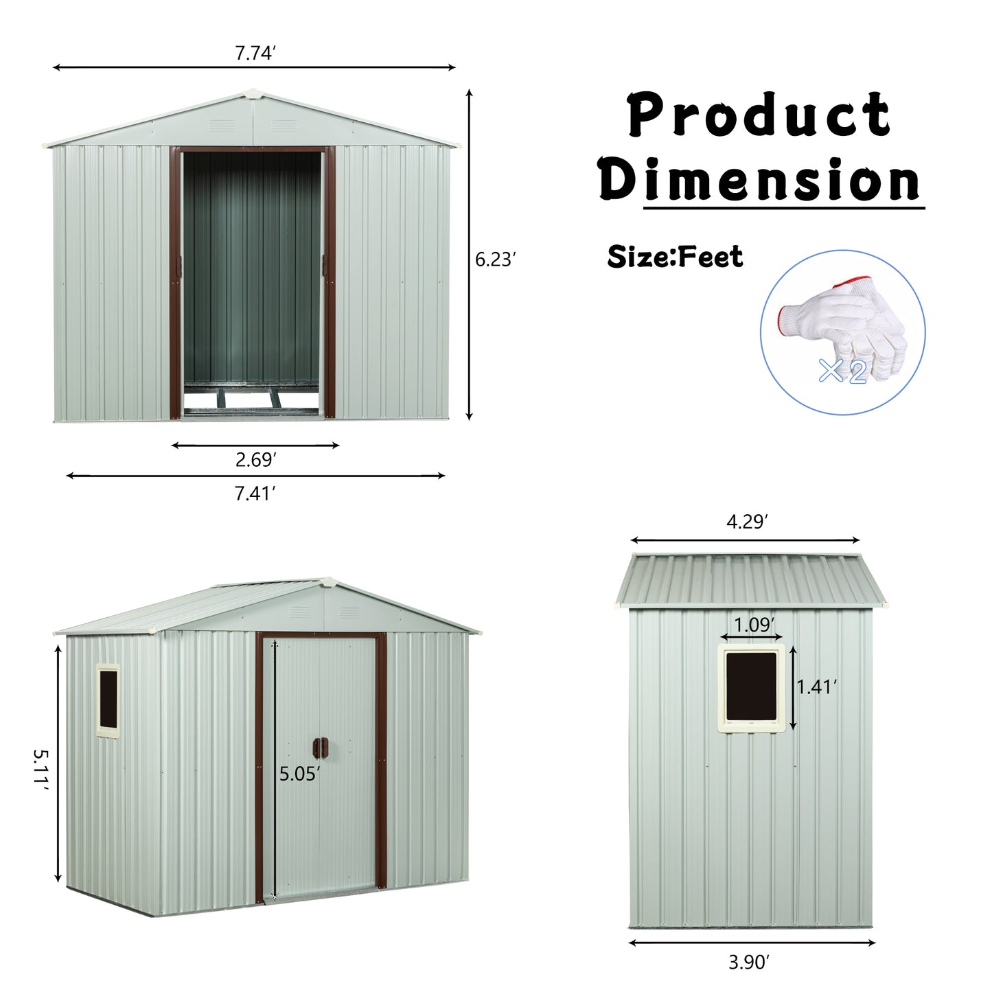 Ghivi Industrial Metal Storage Shed