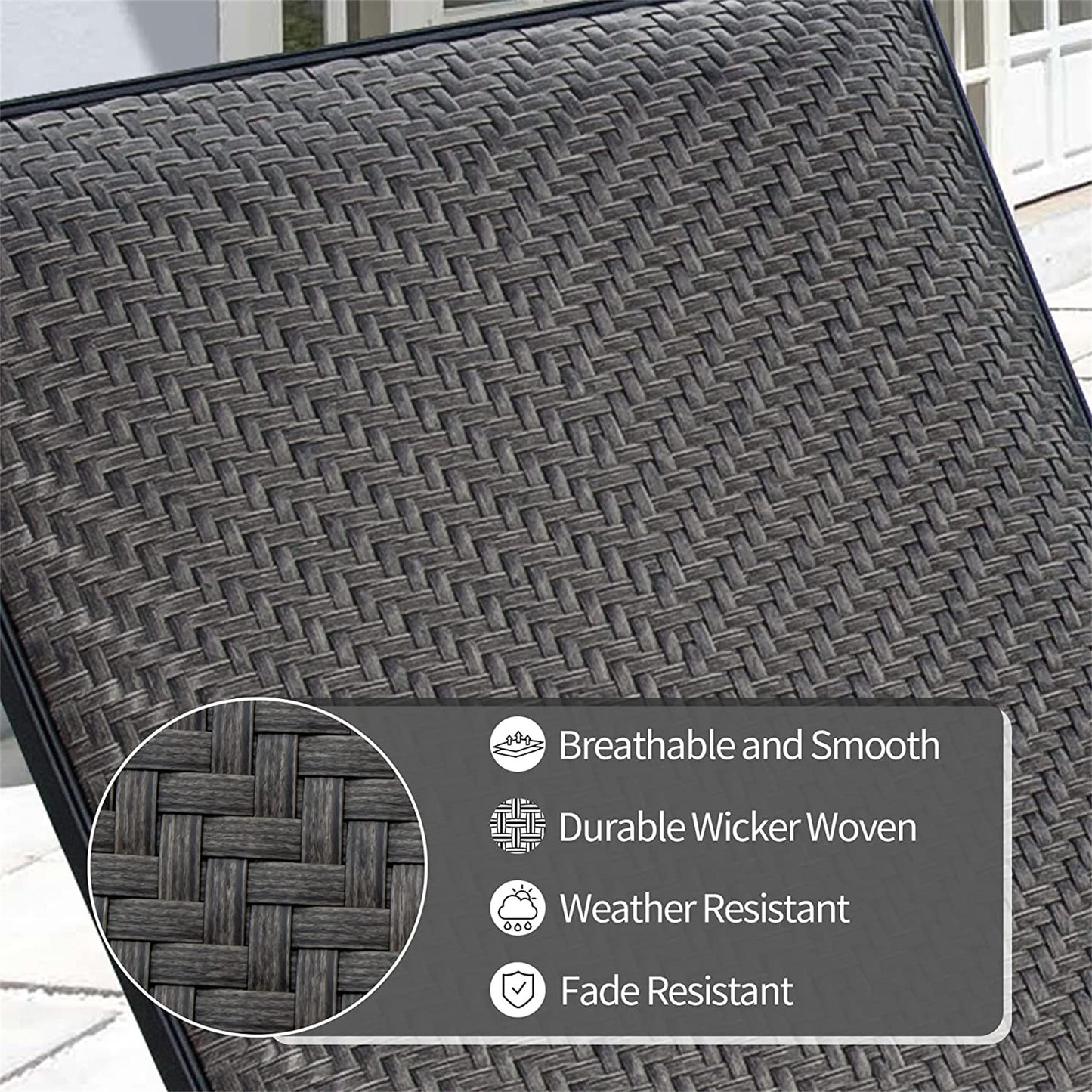 Emery Contemporary Outdoor Wicker Lounge Chairs
