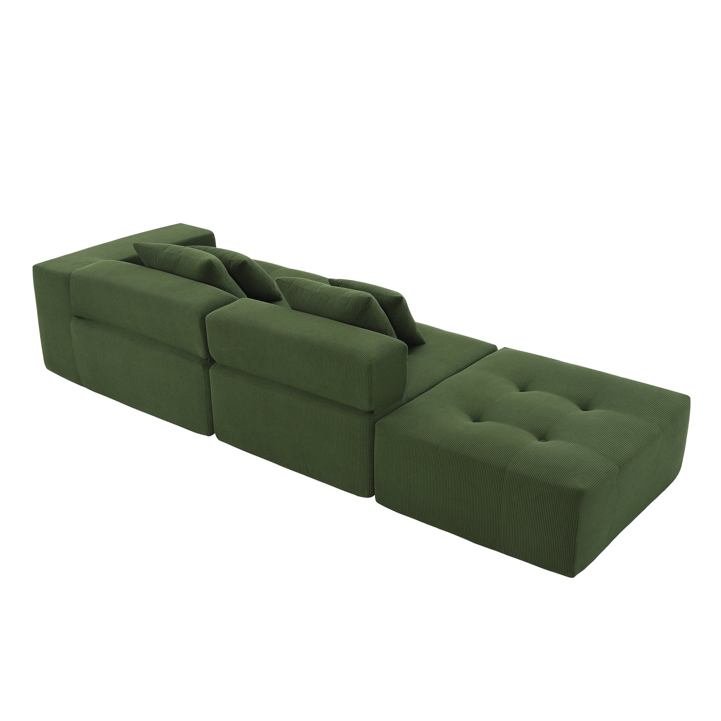 Eda Contemporary Modular Corduroy Sectional Sofa