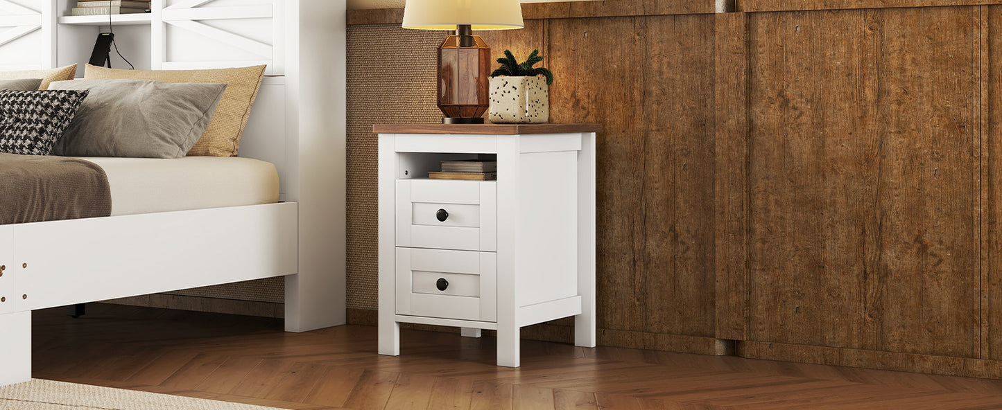 Warmsprings Modern Farmhouse Wooden Nightstand
