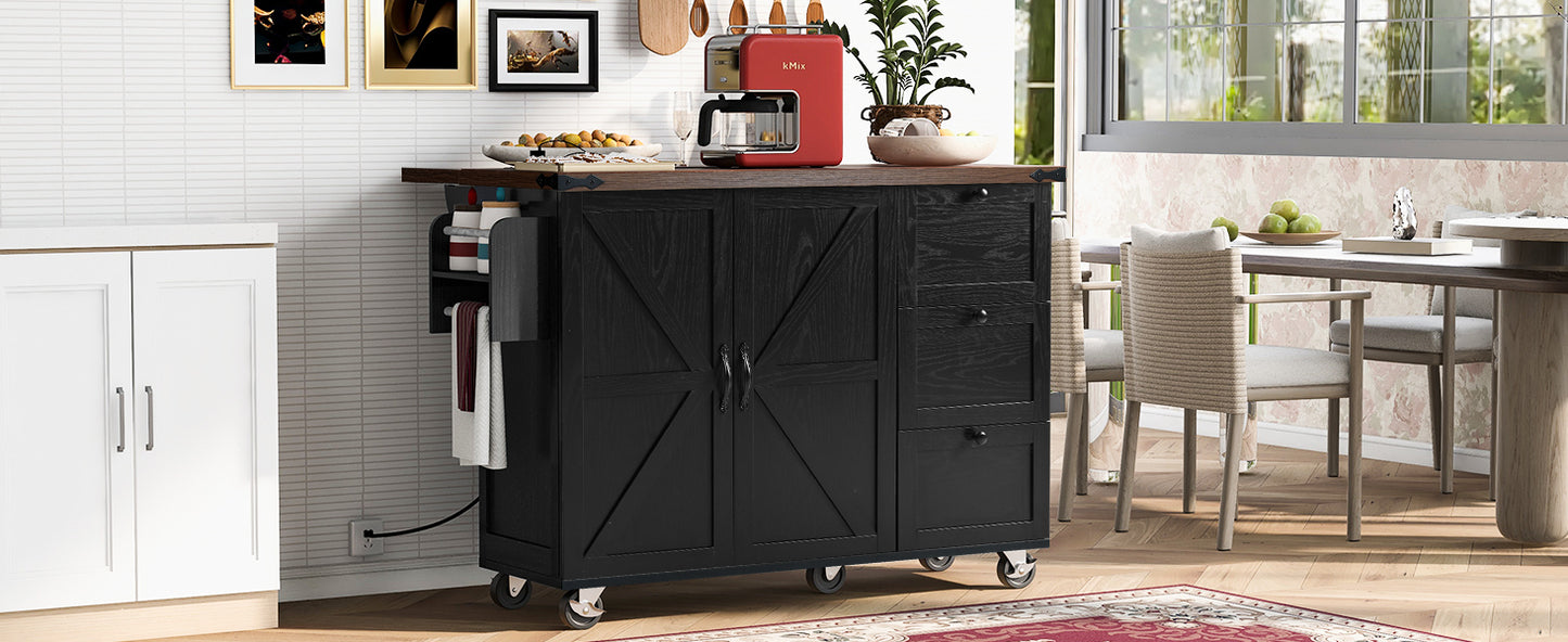 Westport Modern Farmhouse Rolling Kitchen Cart