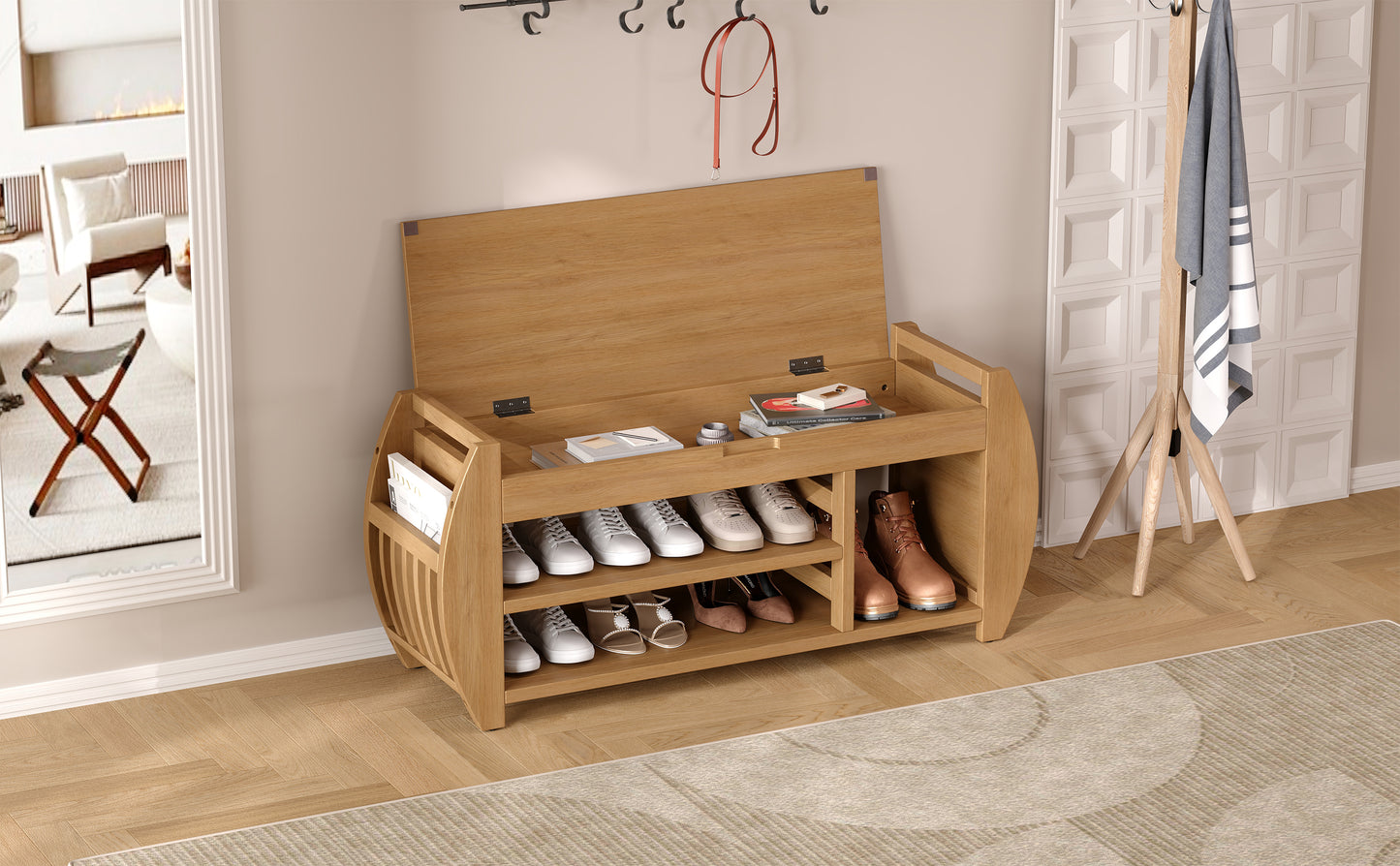 Cleo Mid-Century Retro Storage Bench