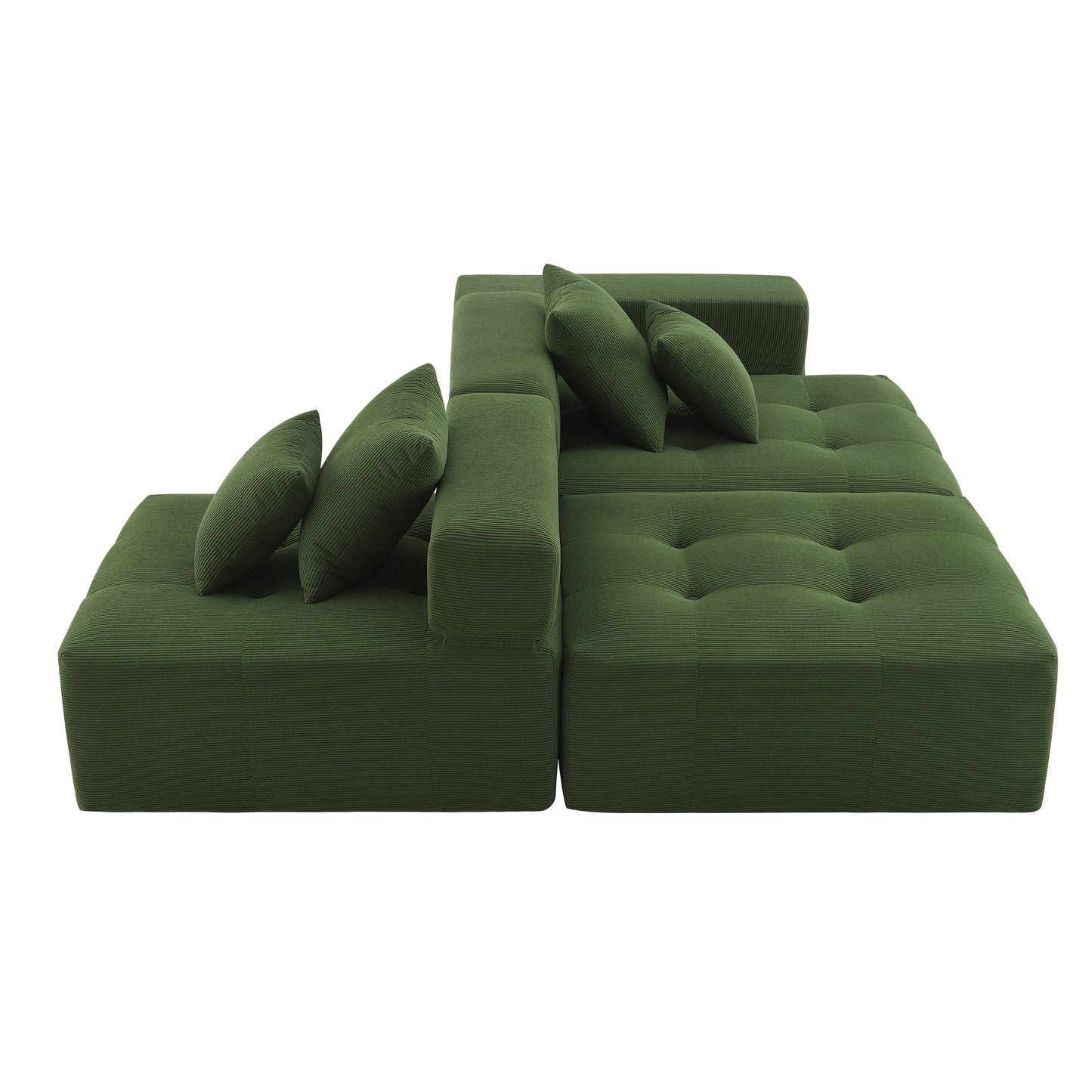 Eda Contemporary Modular Corduroy Sectional Sofa