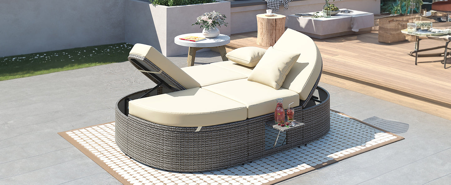 Centerville Modern Chaise Rattan Sun Daybed