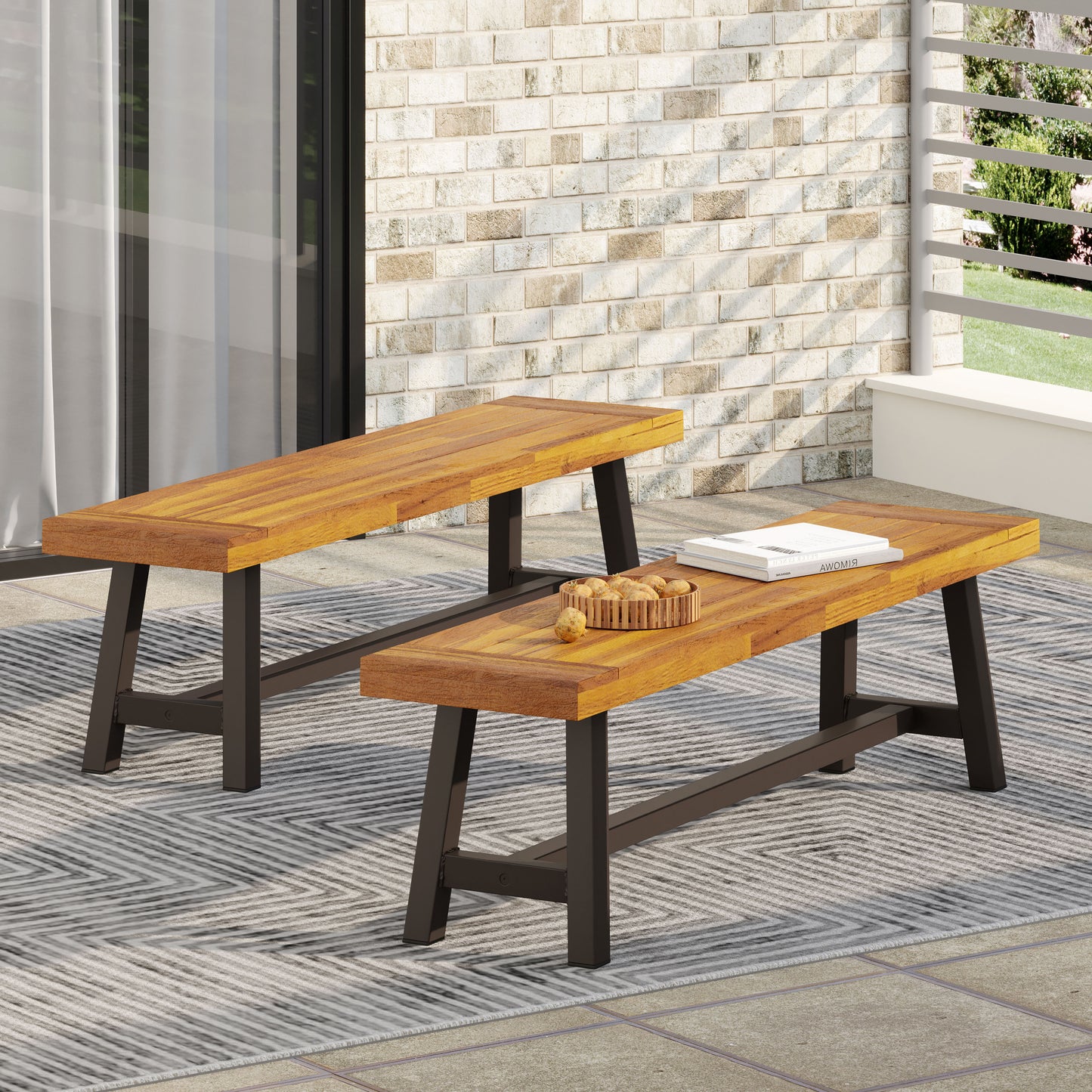 Westport Industrial Rustic Outdoor Benches