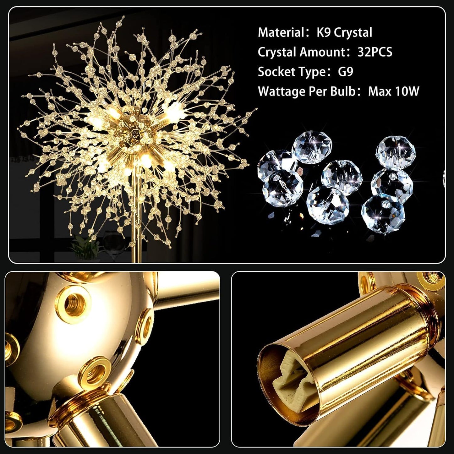 Calista Modern Crystal Floor Lamp