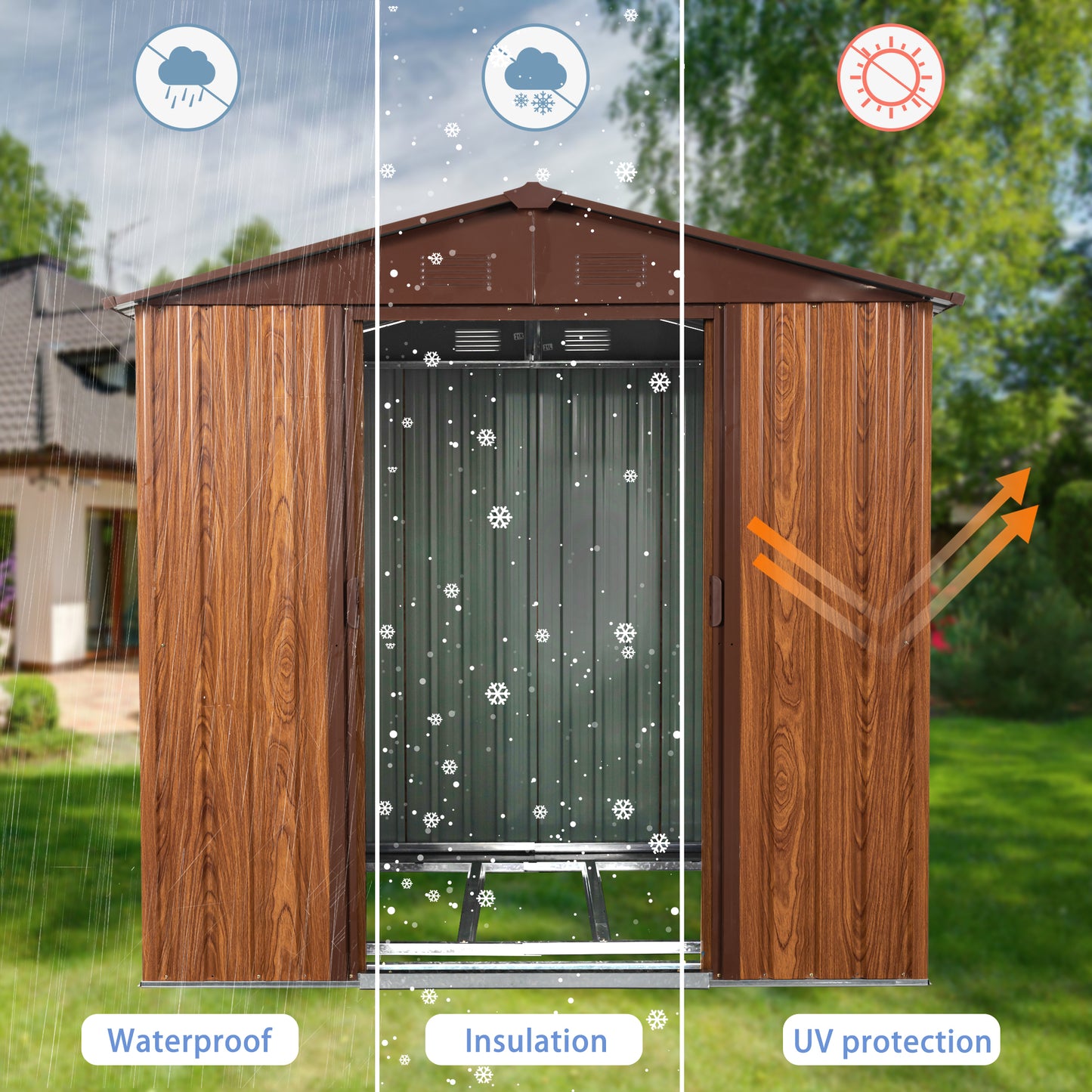 Calista Industrial Outdoor Metal Storage Shed