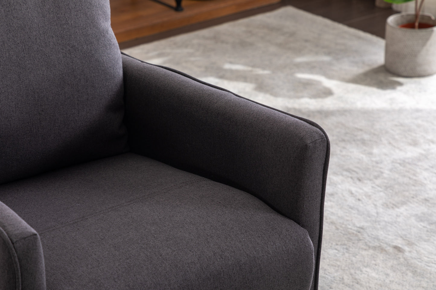 Amity Modern Cotton Linen Rocking Chair