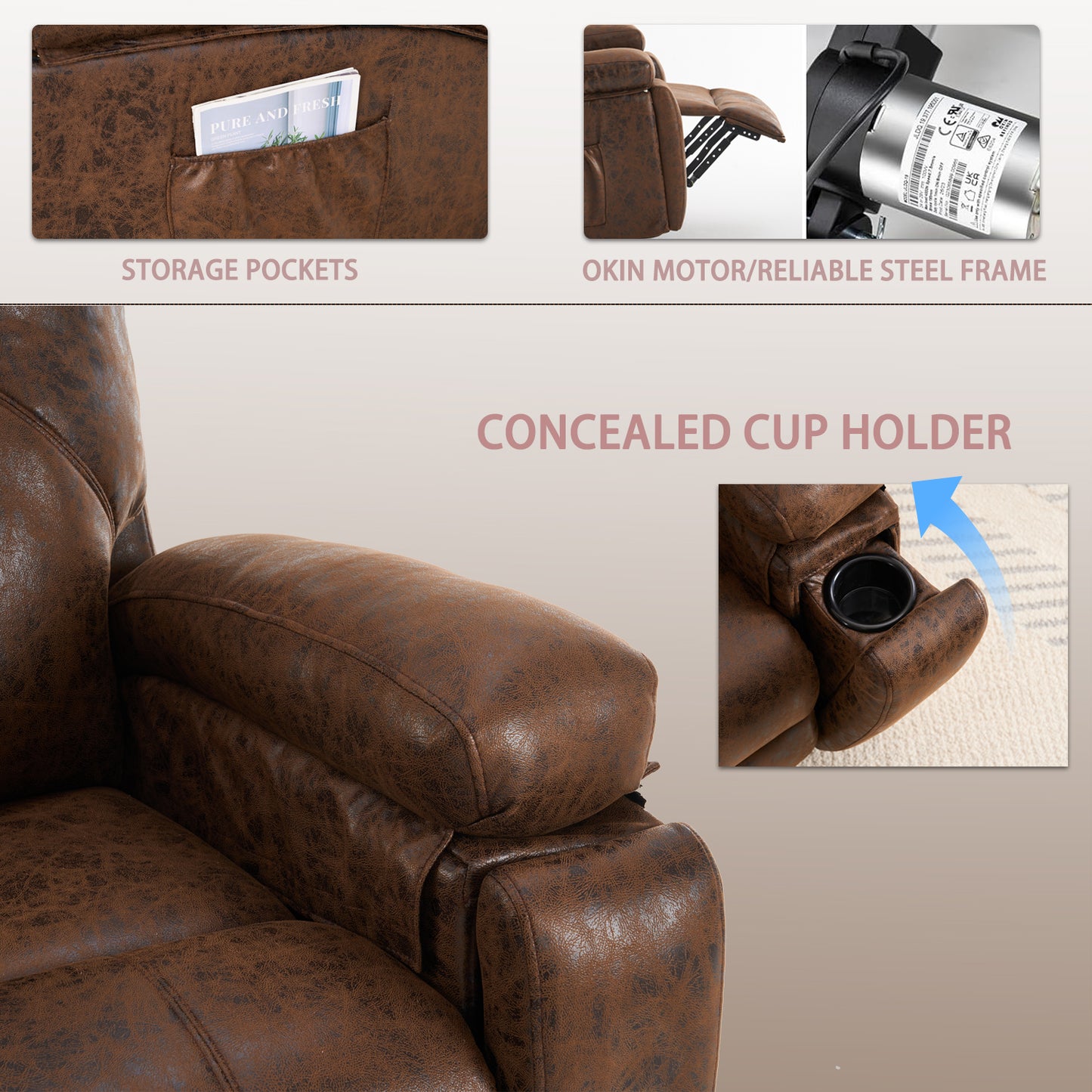 Silverleaf Modern Massage Lift Recliner