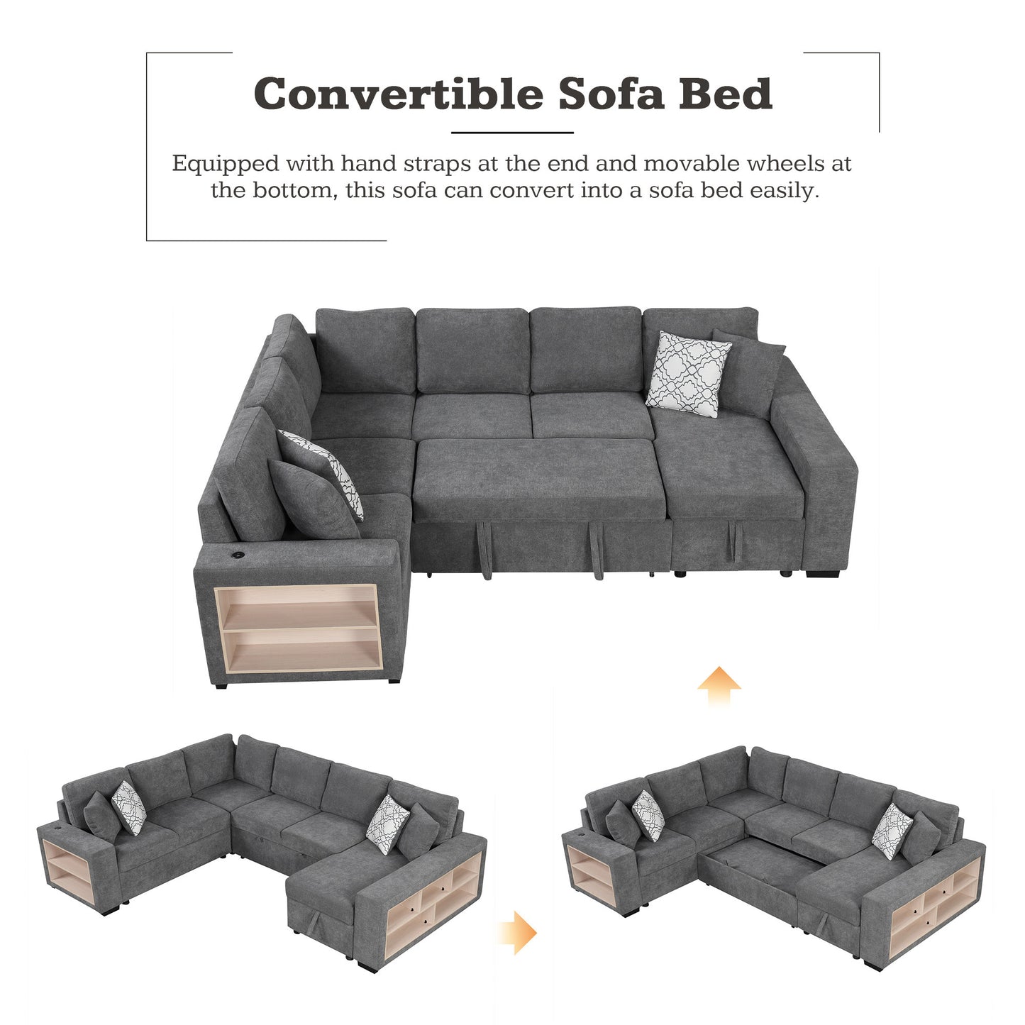 Lazzareschi Contemporary Pull-out Storage Sofa