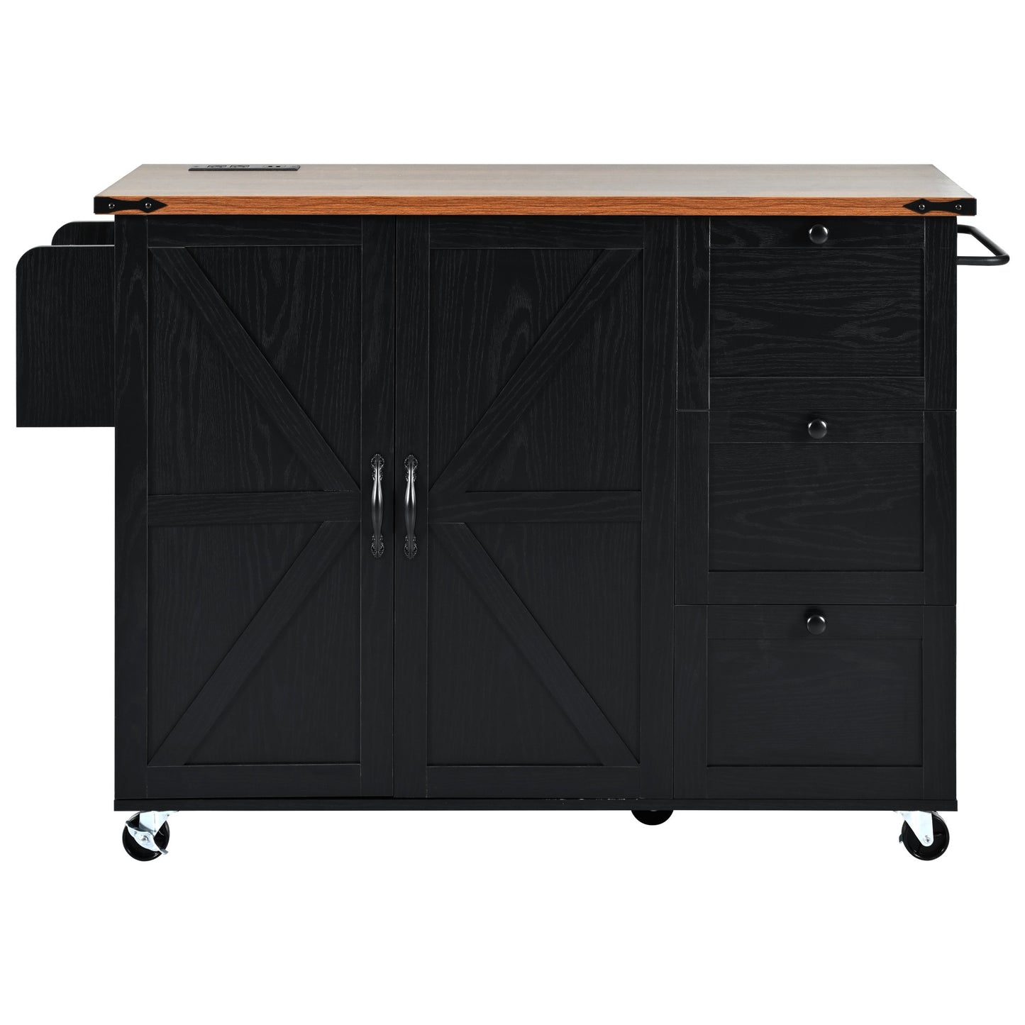 Westport Modern Farmhouse Rolling Kitchen Cart