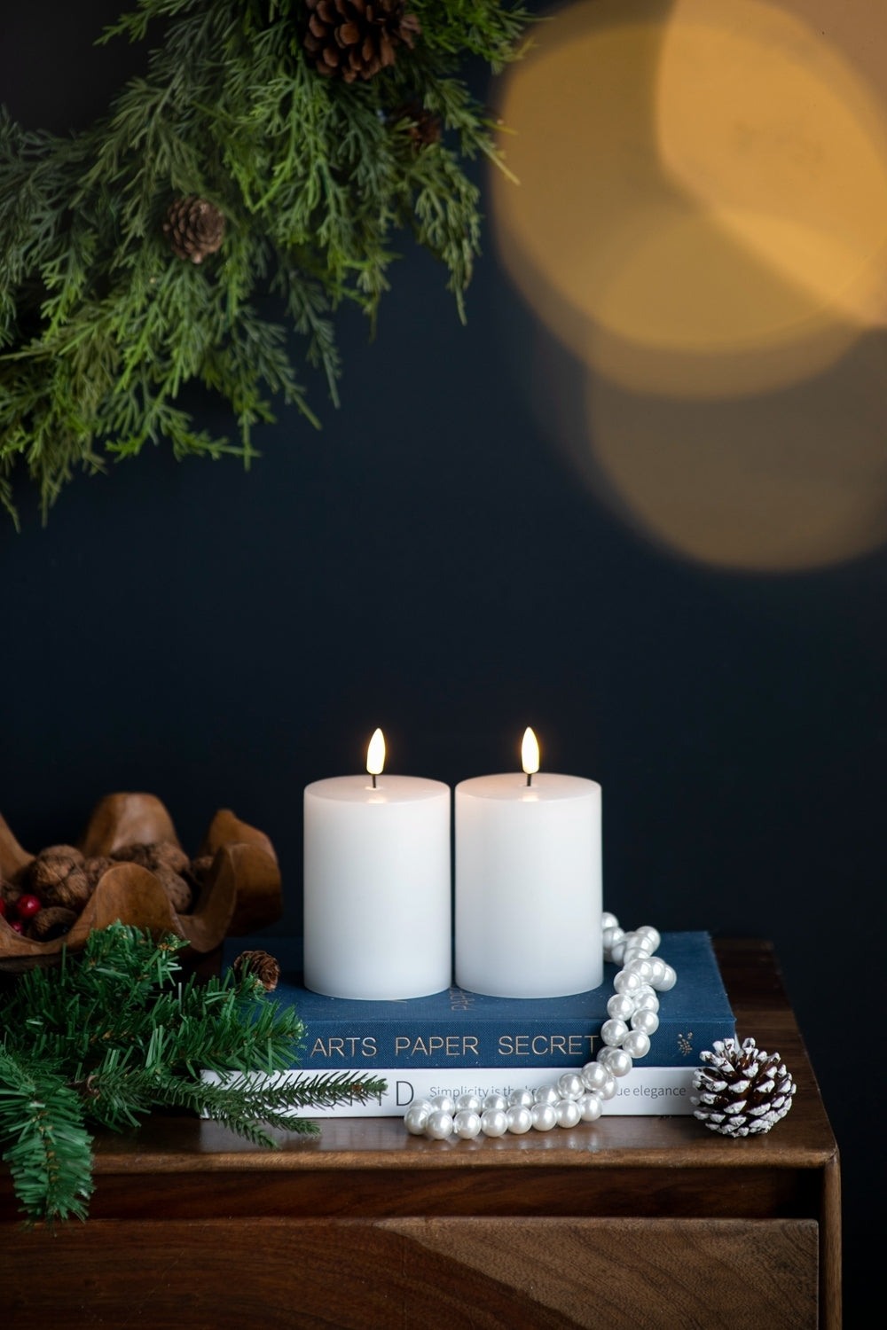 Elmcrest Contemporary Candles with Remote Control Timer